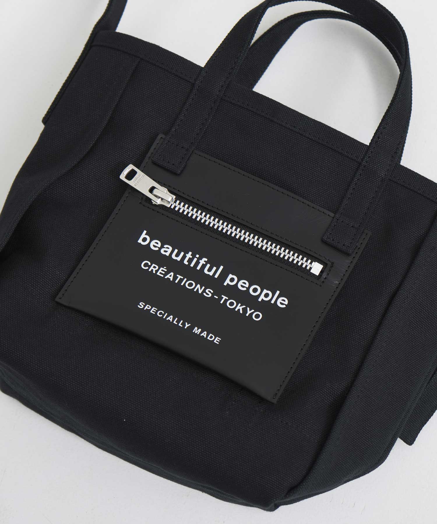 別注 Logo Leather Pocket Mini Tote Bag beautiful people