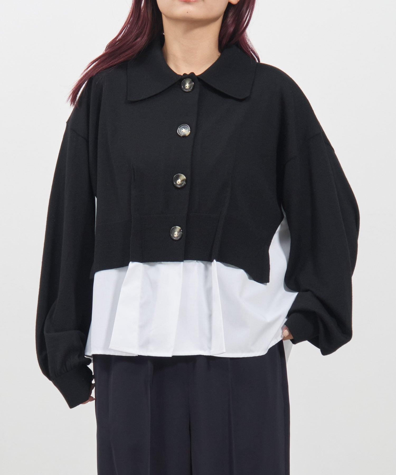 FAKE-LAYERED CARDIGAN ENFOLD