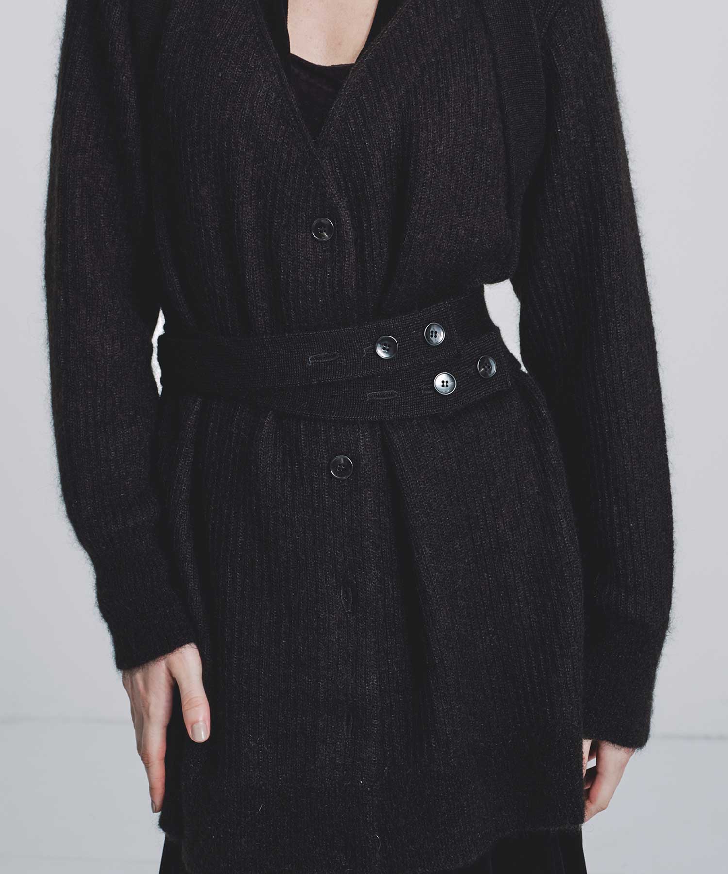 Mohair knit belted cardigan FETICO