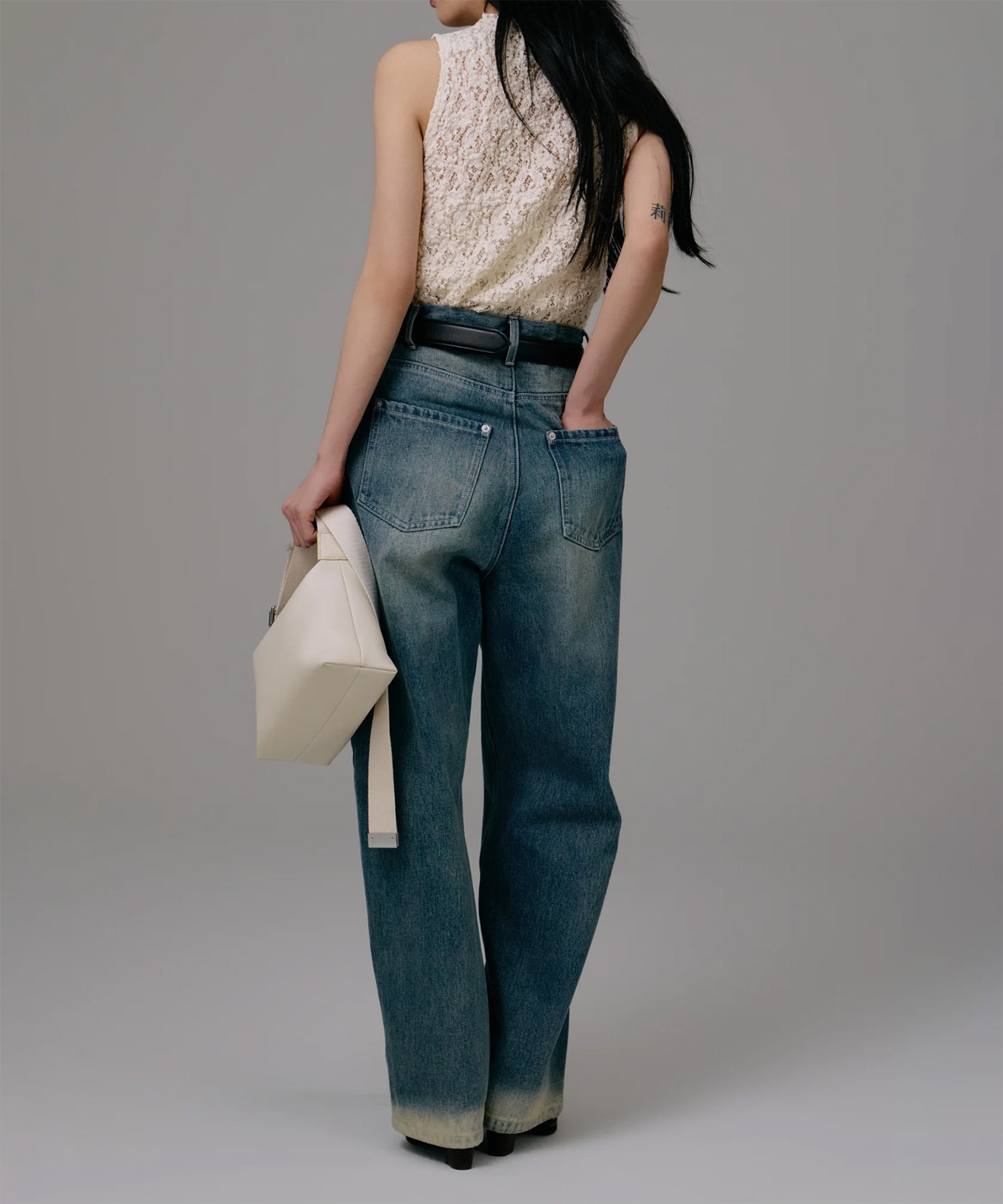 bleach hem denim Louren
