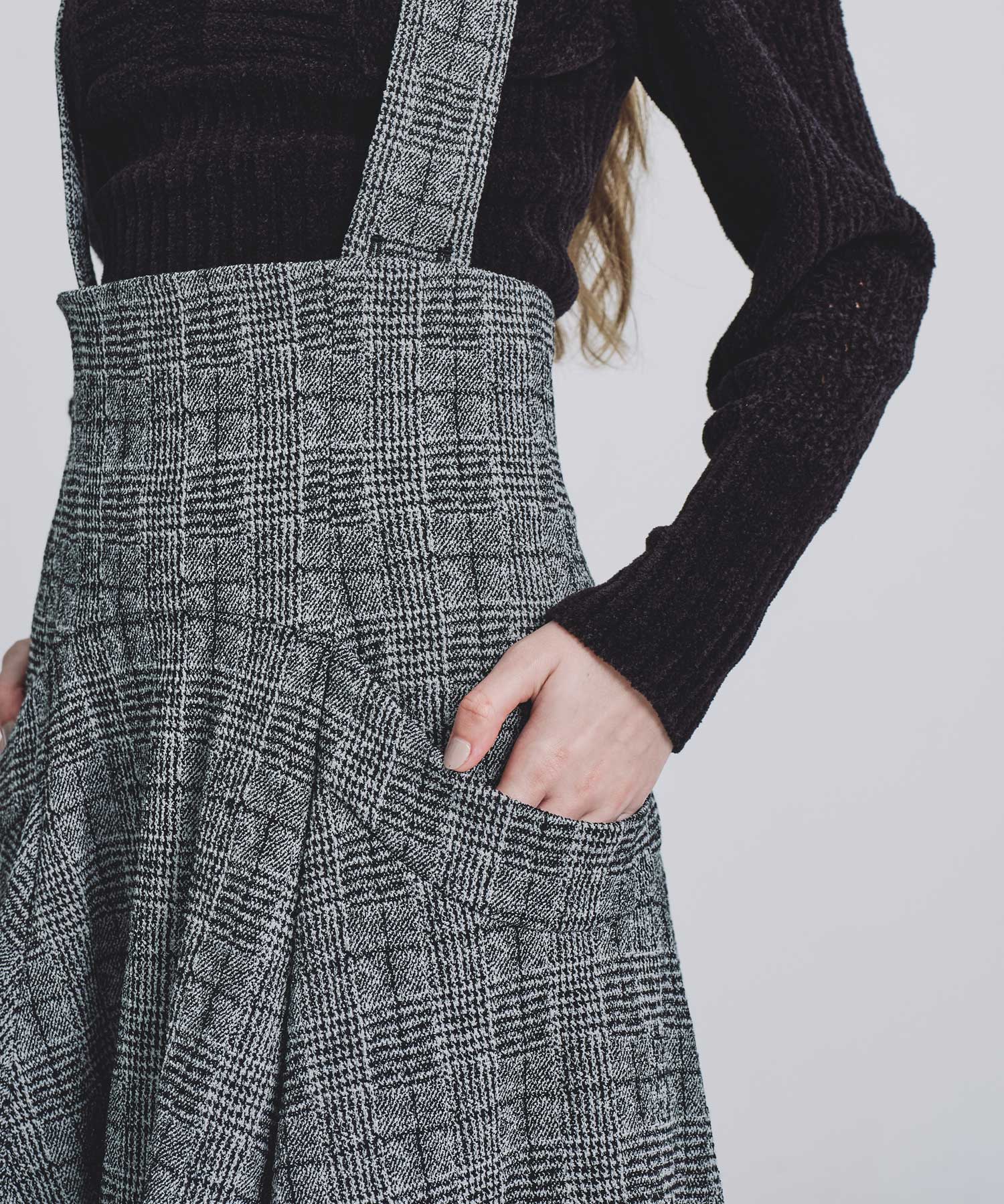 Glen check flared skirt FETICO
