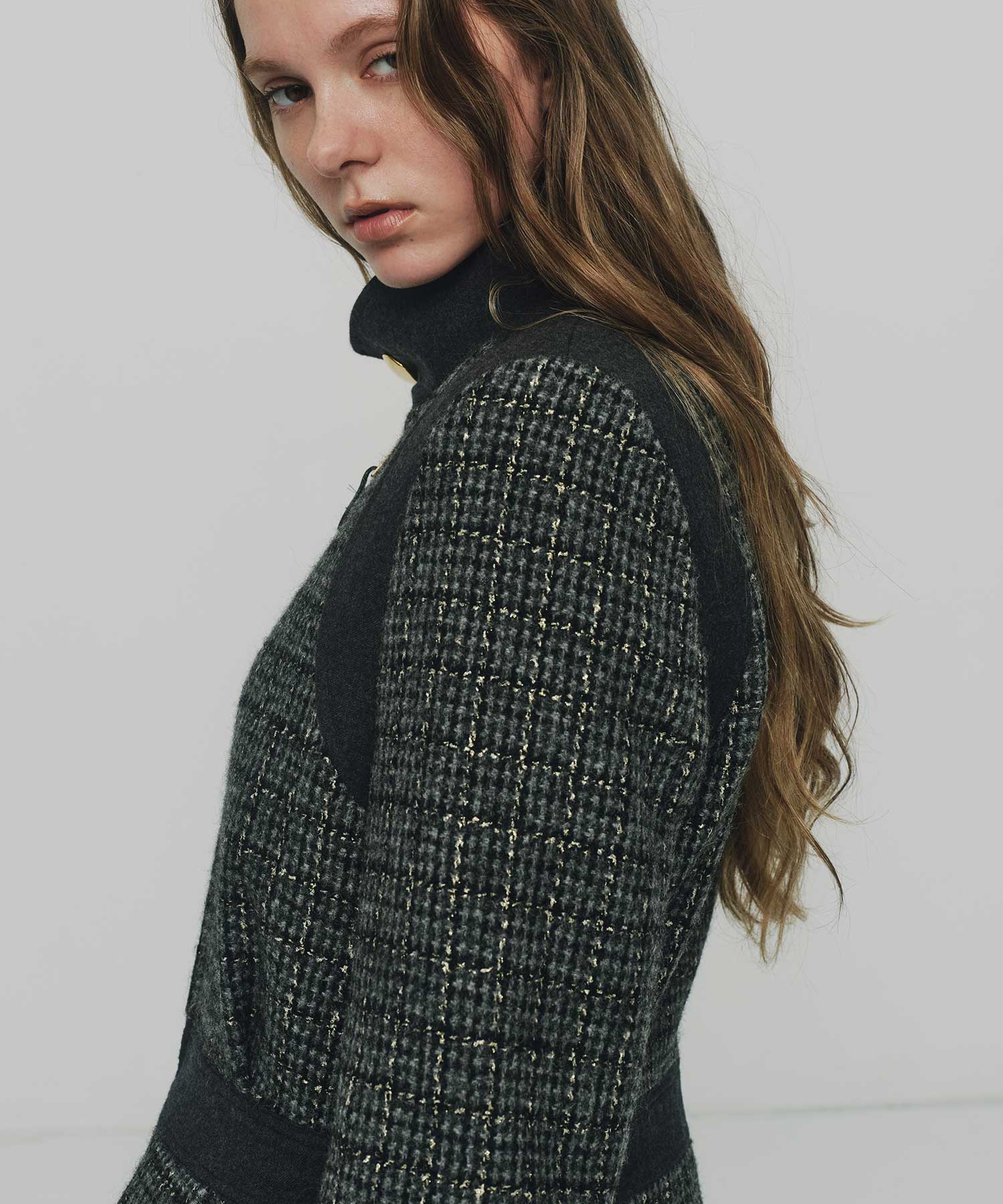 RERACS PEPLUM STAND COLLAR BLOUSON THE RERACS