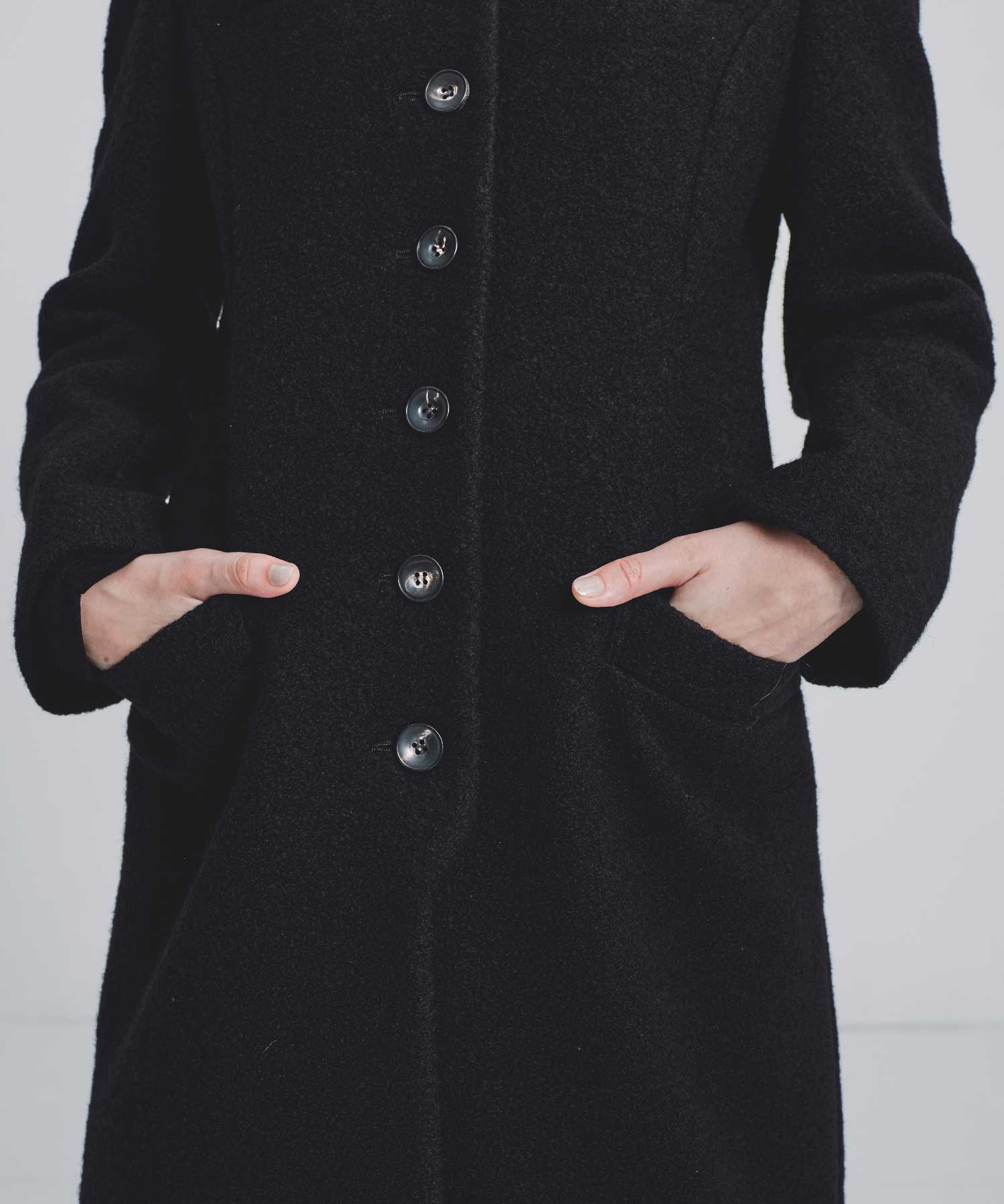Single-breasted boucle wool coat FETICO