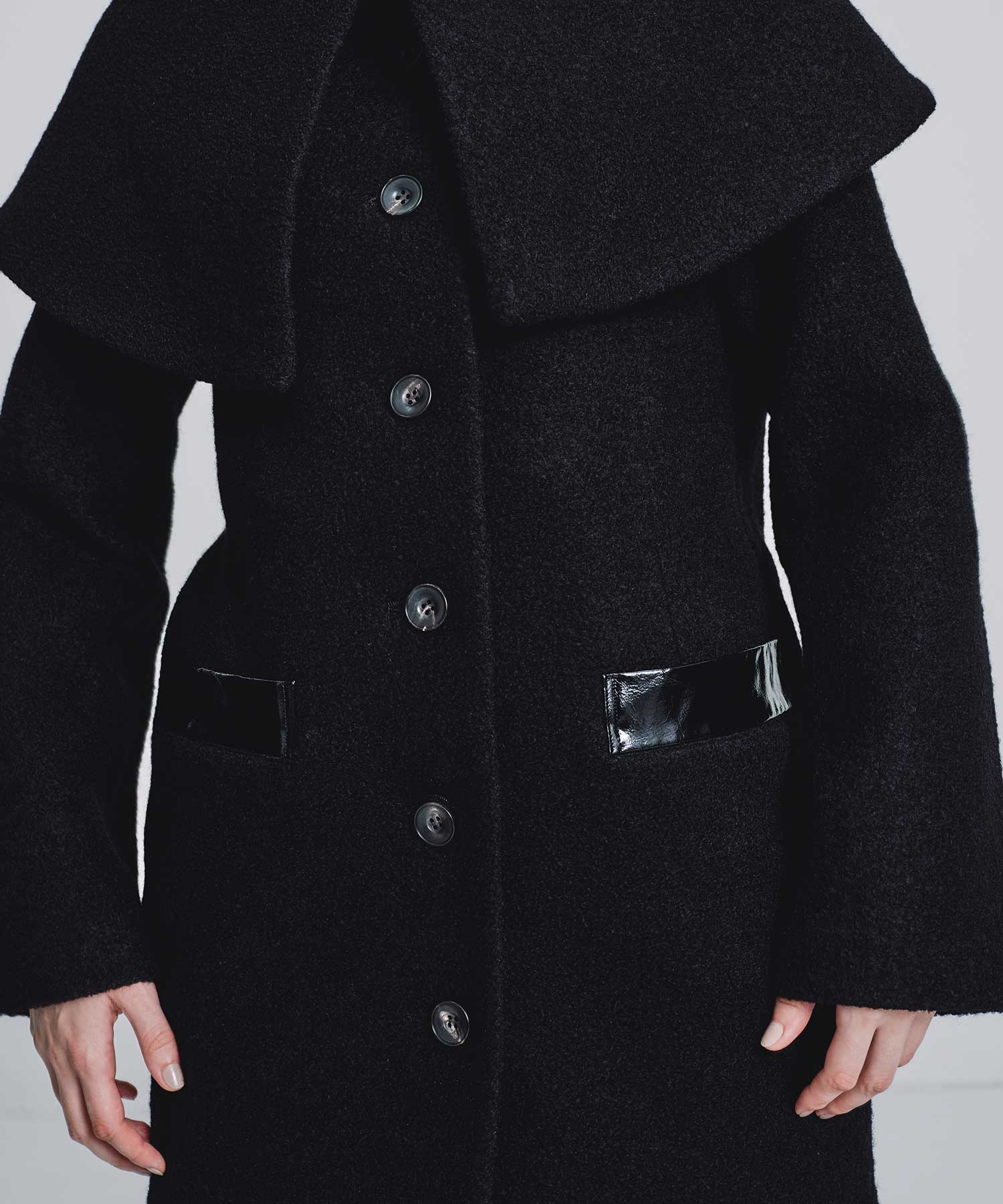 Boucle wool cape coat FETICO