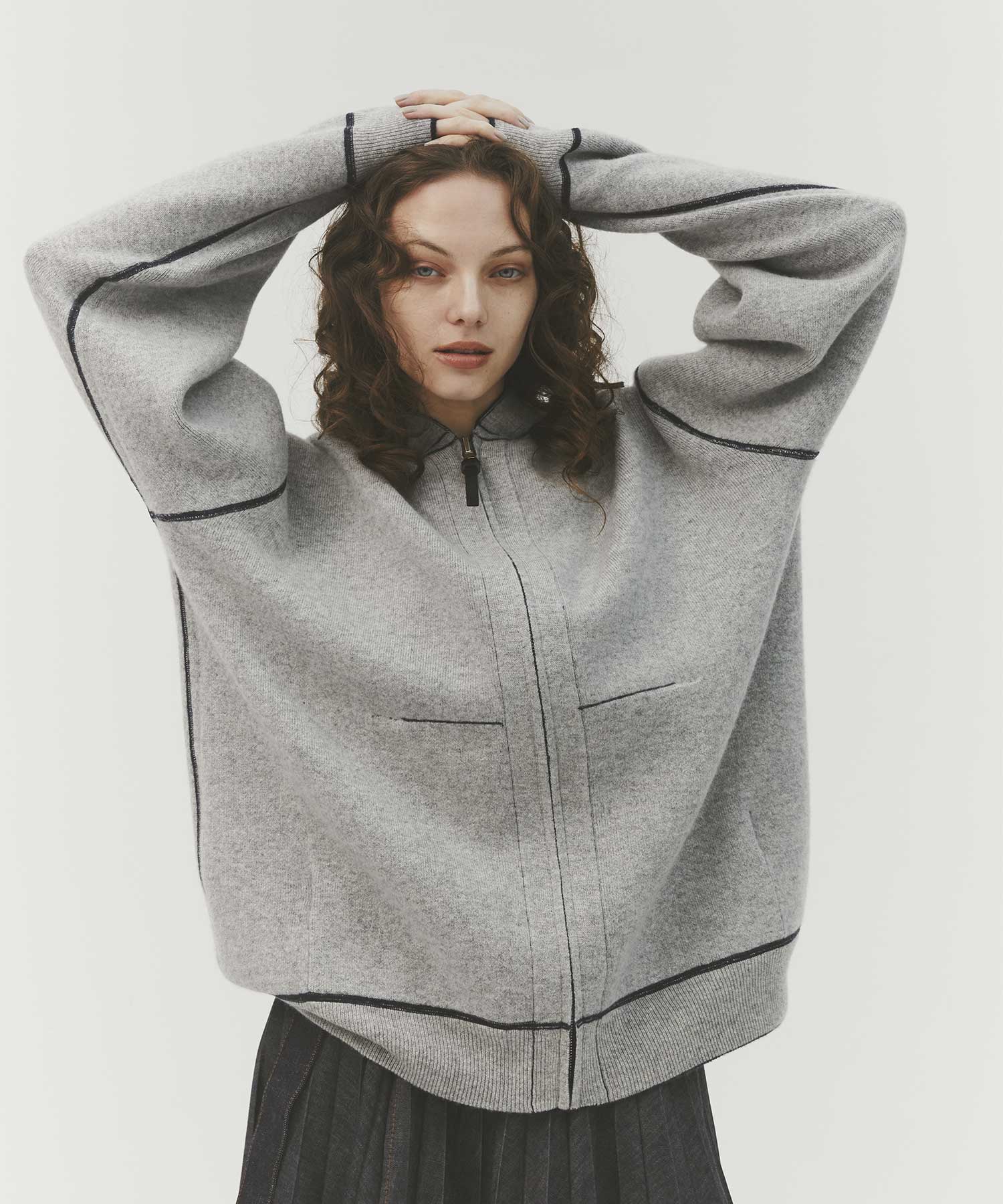 CASHMERE REVERSIBLE ZIP UP HOODIE THE TOKYO