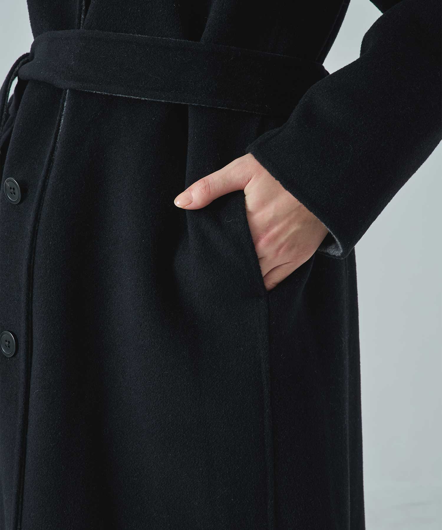 CASHMERE/SILK/WOOL STAND OVER COAT THE TOKYO