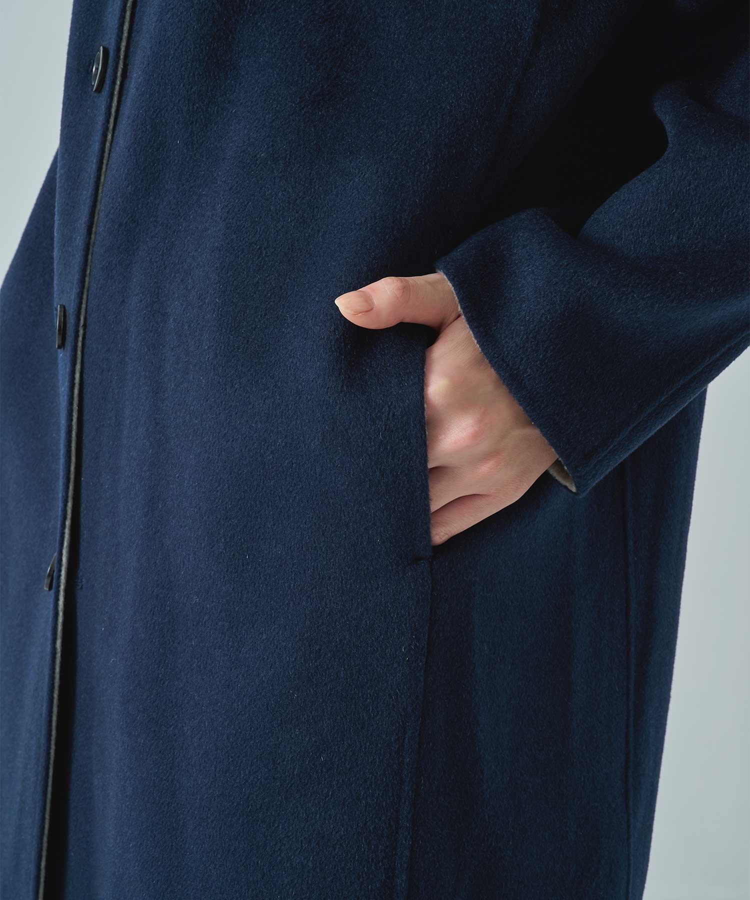 CASHMERE/SILK/WOOL STAND OVER COAT THE TOKYO