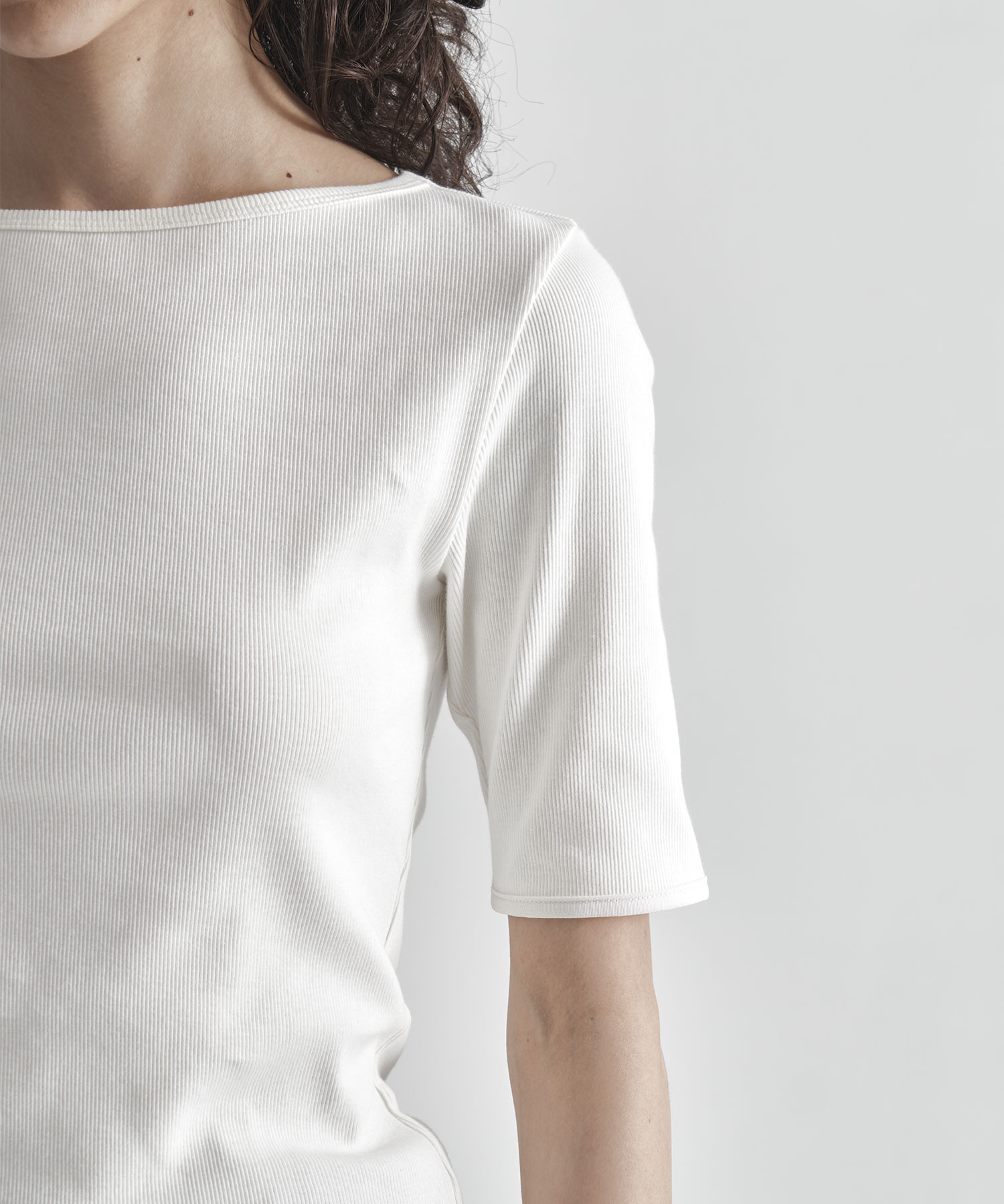 Boat Neck Rib Top THE TOKYO