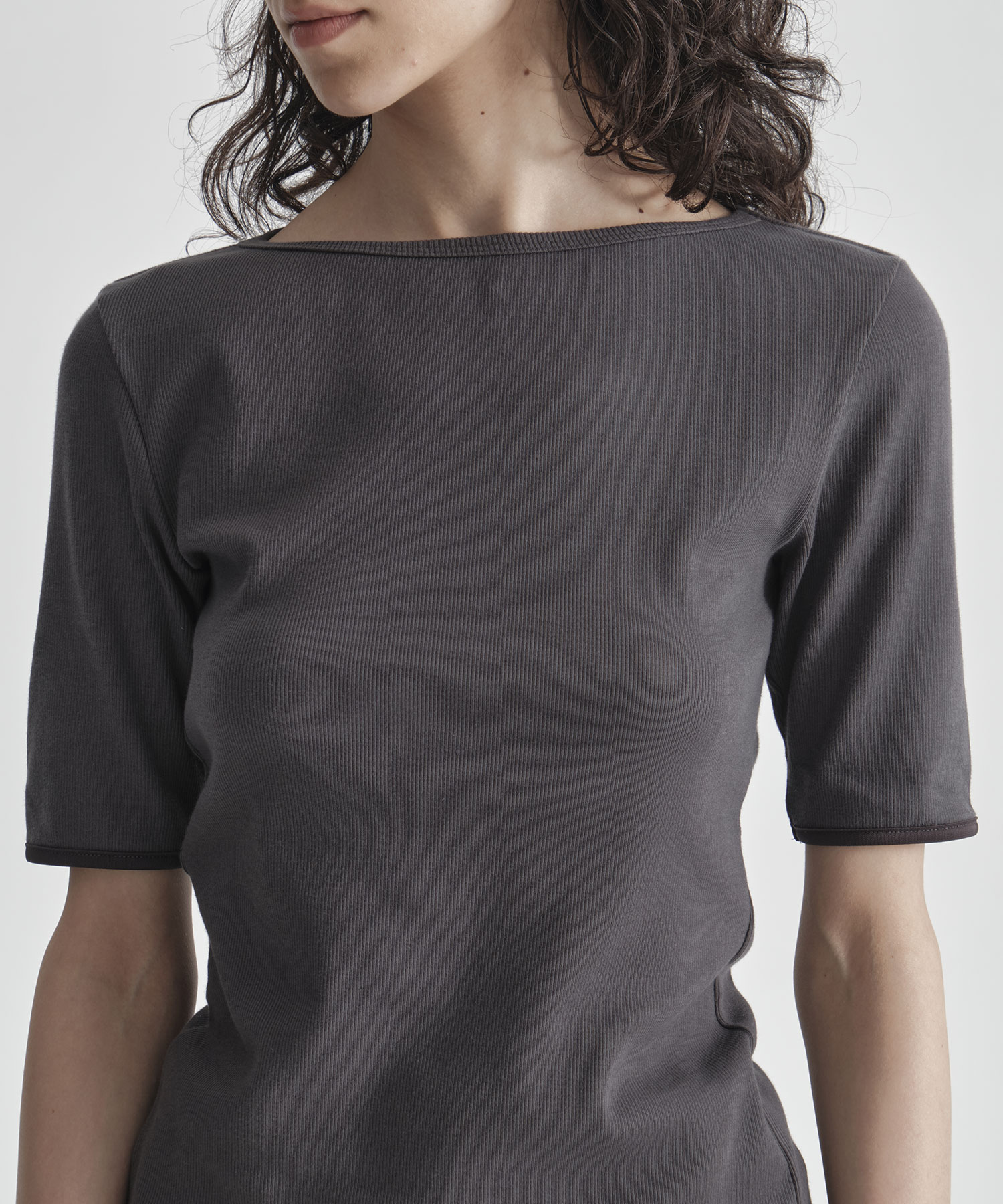 Boat Neck Rib Top THE TOKYO