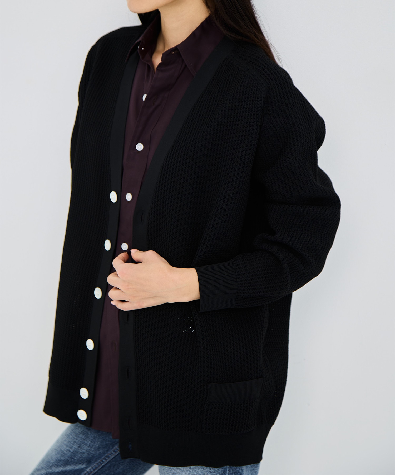 BIG KNIT V CD MESH MADISONBLUE