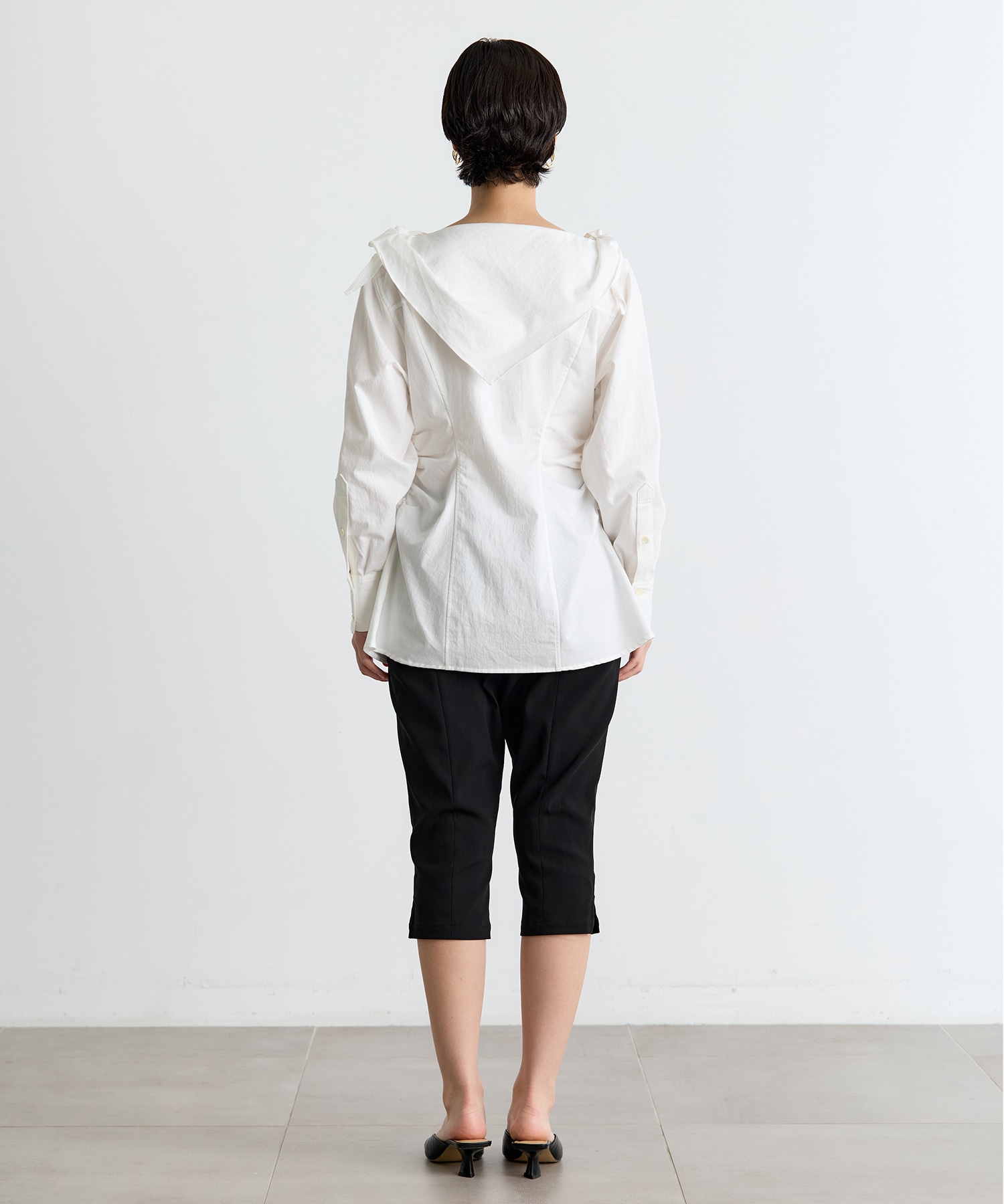 ORGANIC COTTON SCARF COLLAR BLOUSE FETICO