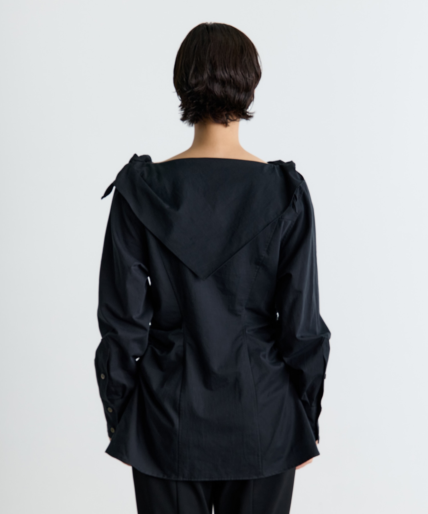 ORGANIC COTTON SCARF COLLAR BLOUSE FETICO