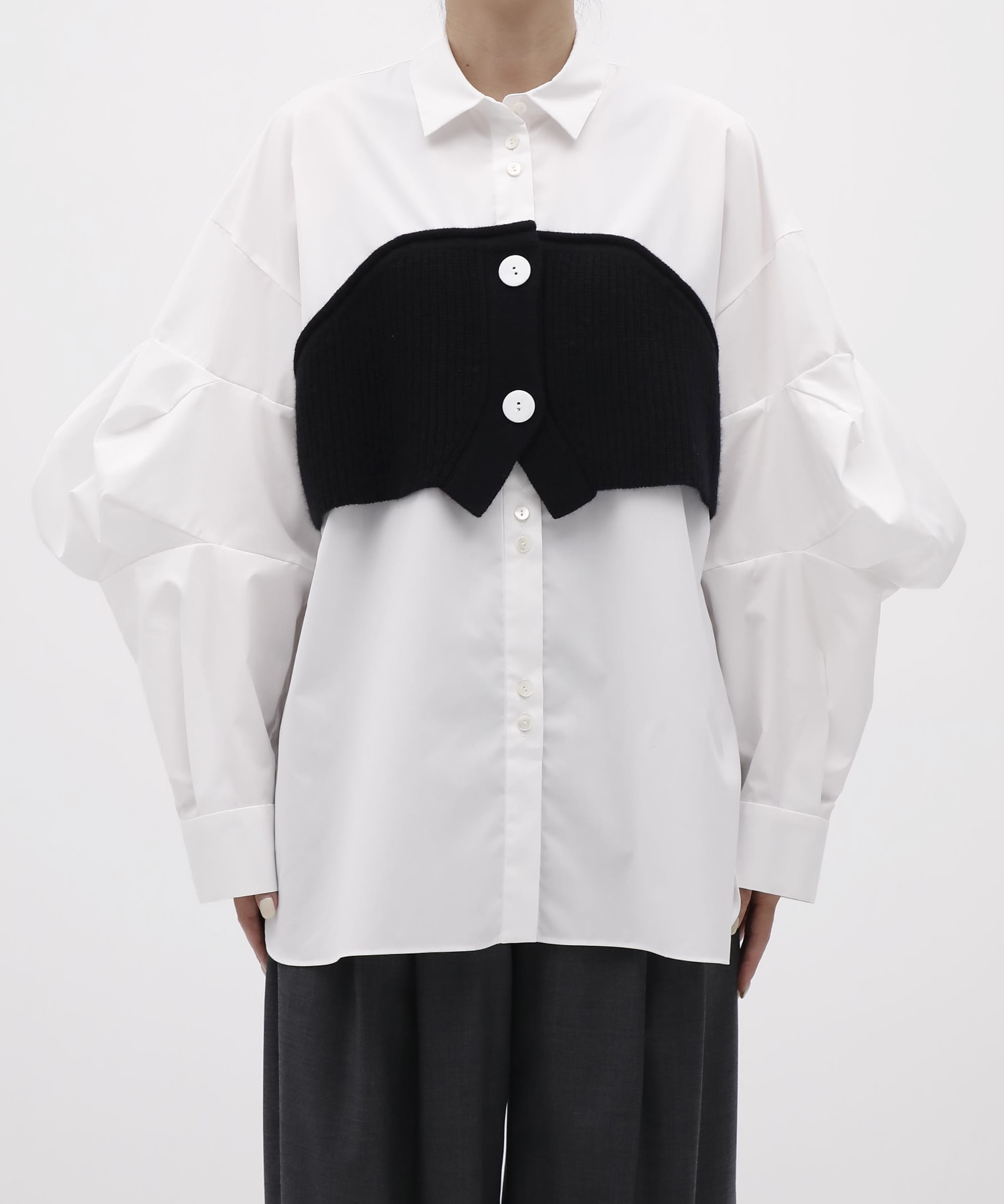 KNIT-DOCKING SHIRT ENFOLD