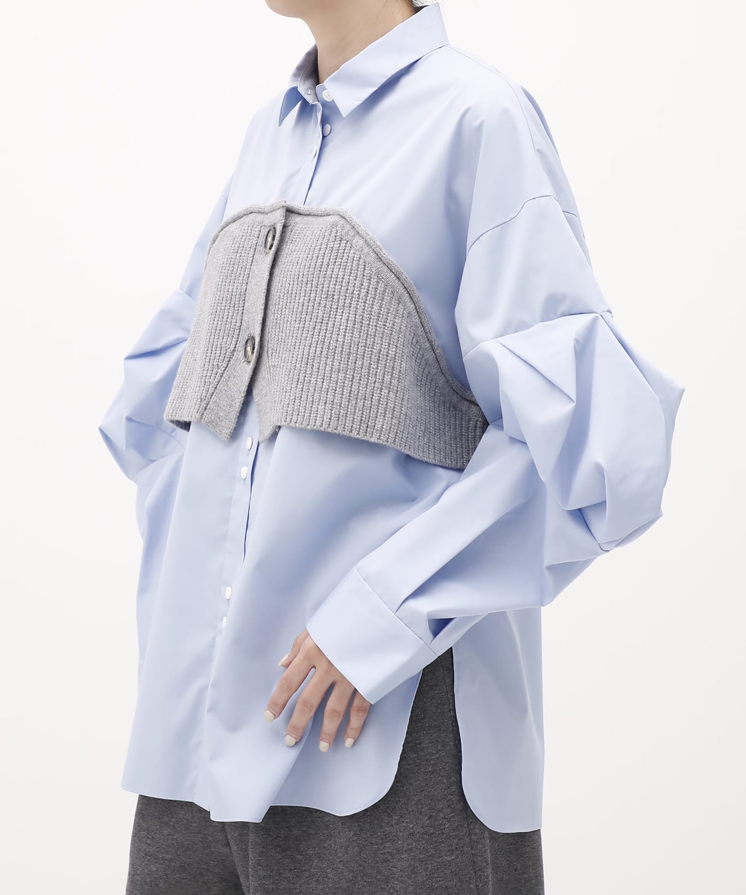 KNIT-DOCKING SHIRT ENFOLD