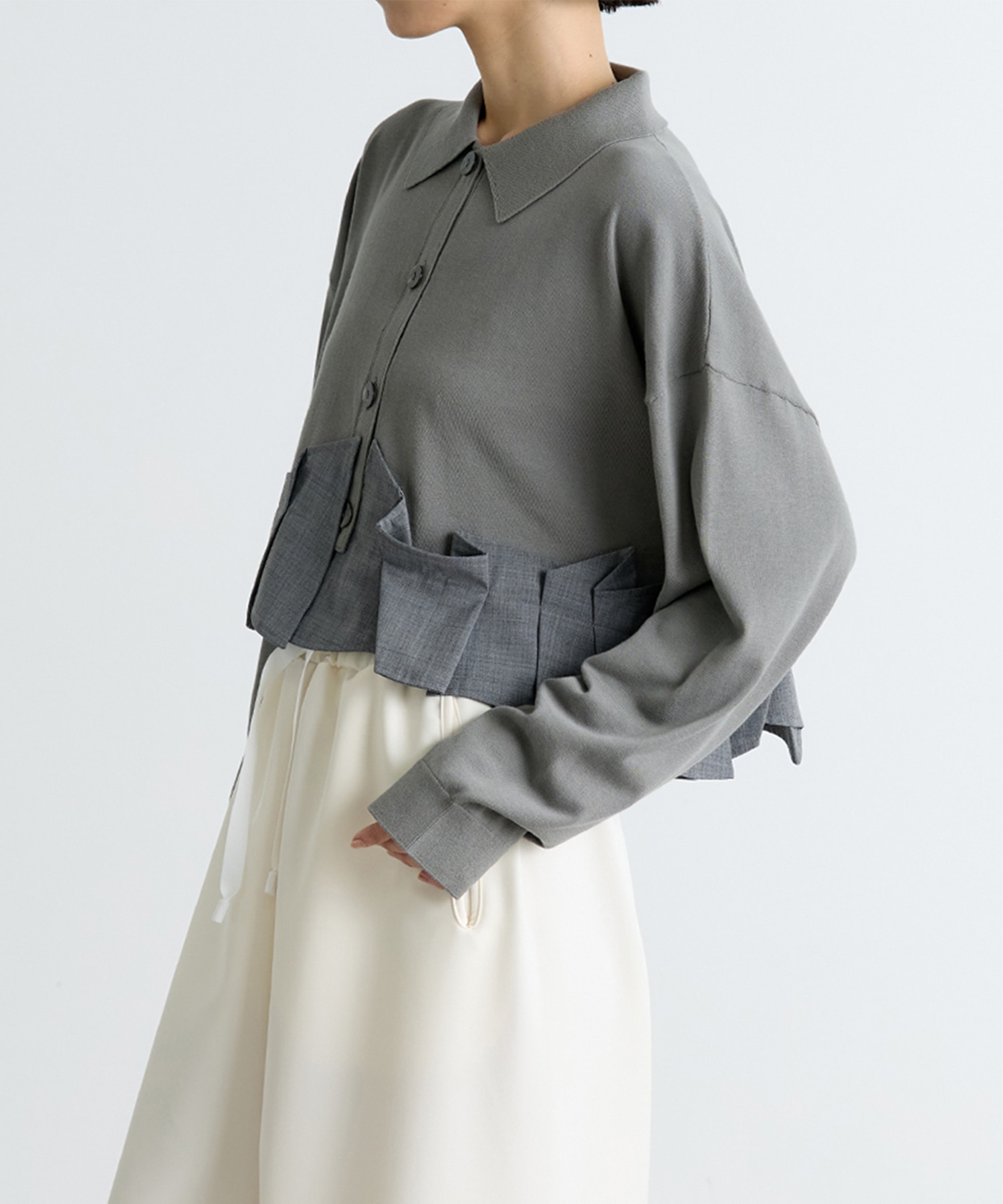 TACK DOCKING-HEM CARDIGAN ENFOLD
