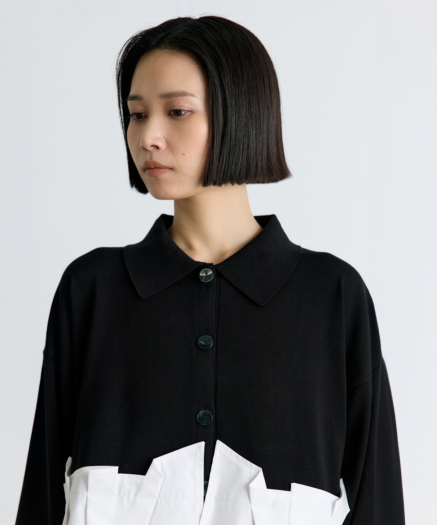 TACK DOCKING-HEM CARDIGAN ENFOLD