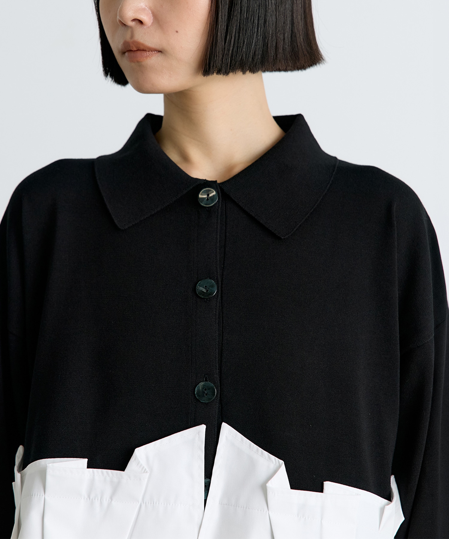 TACK DOCKING-HEM CARDIGAN ENFOLD