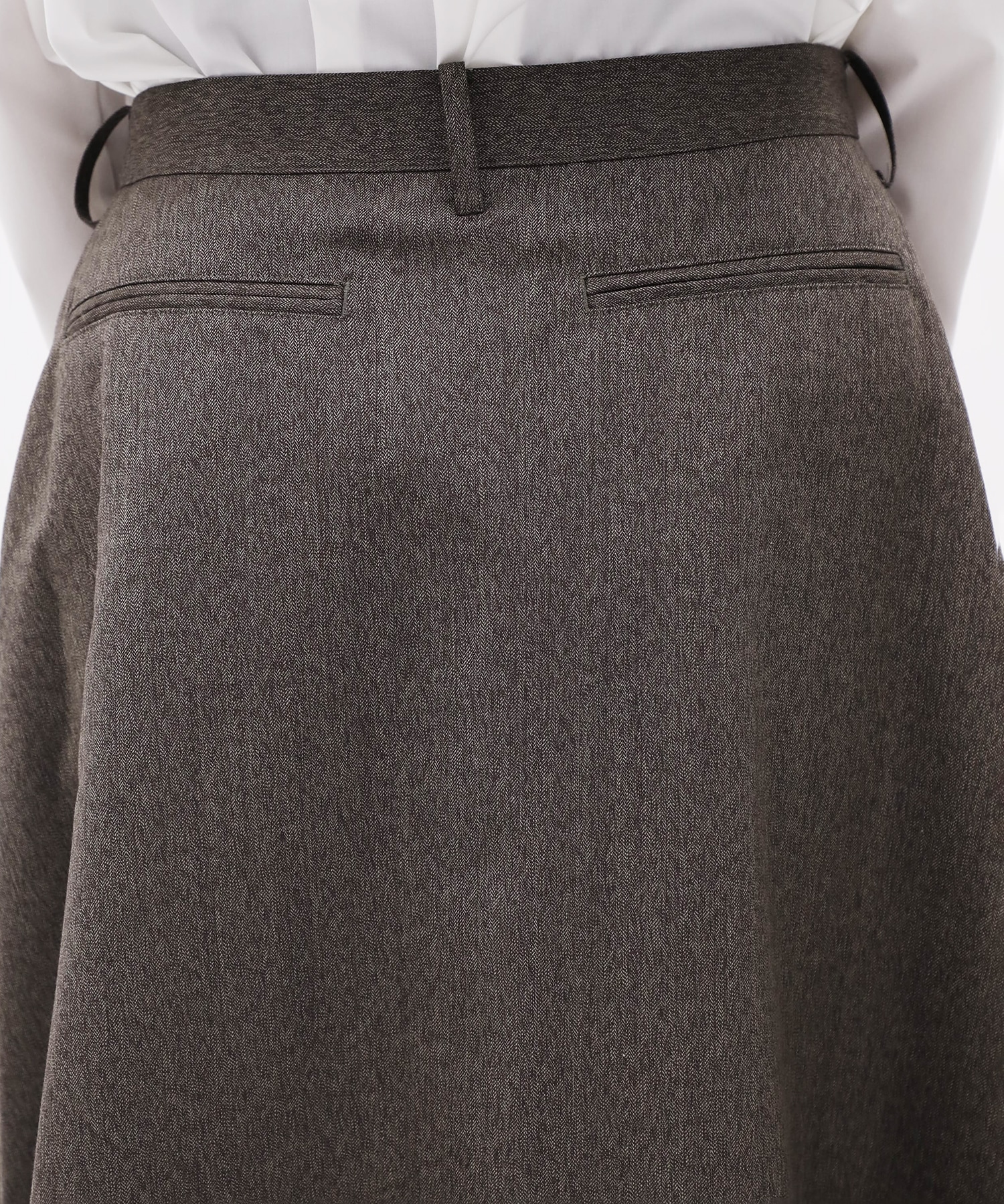 DRESS FLARE SK HERRINGBONE MADISONBLUE