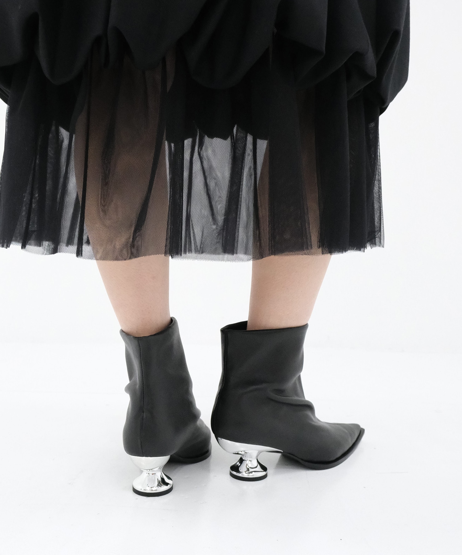 Metal Heel Short Boots MANA