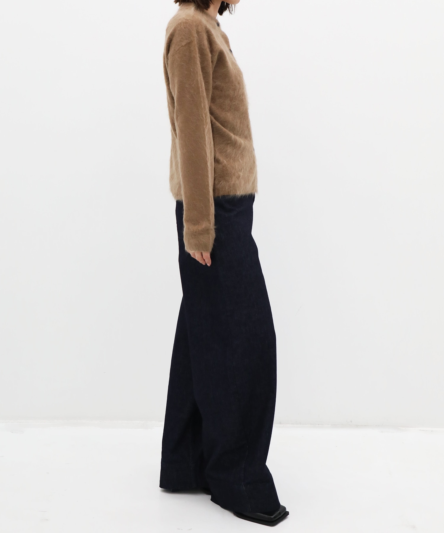 ROYAL CASHMERE FUR CREWNECK CARDIGAN ATON