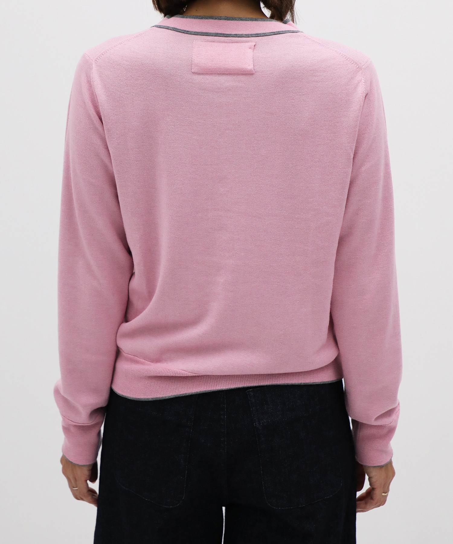 CASHMERE/SILK REVERSIBLE CREW NECK CARDIGAN THE TOKYO
