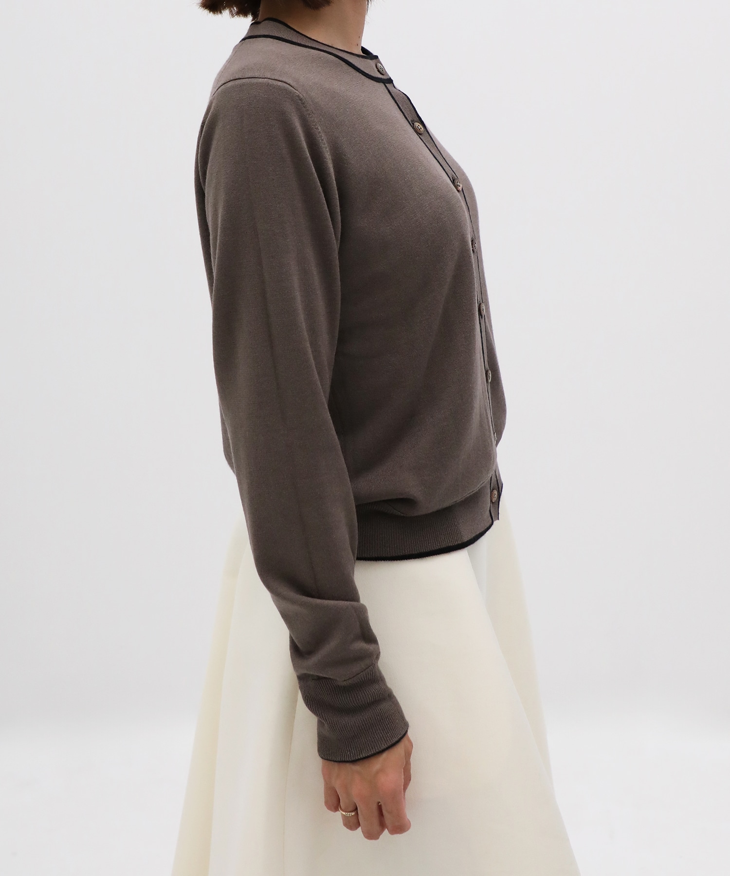 CASHMERE/SILK REVERSIBLE CREW NECK CARDIGAN THE TOKYO