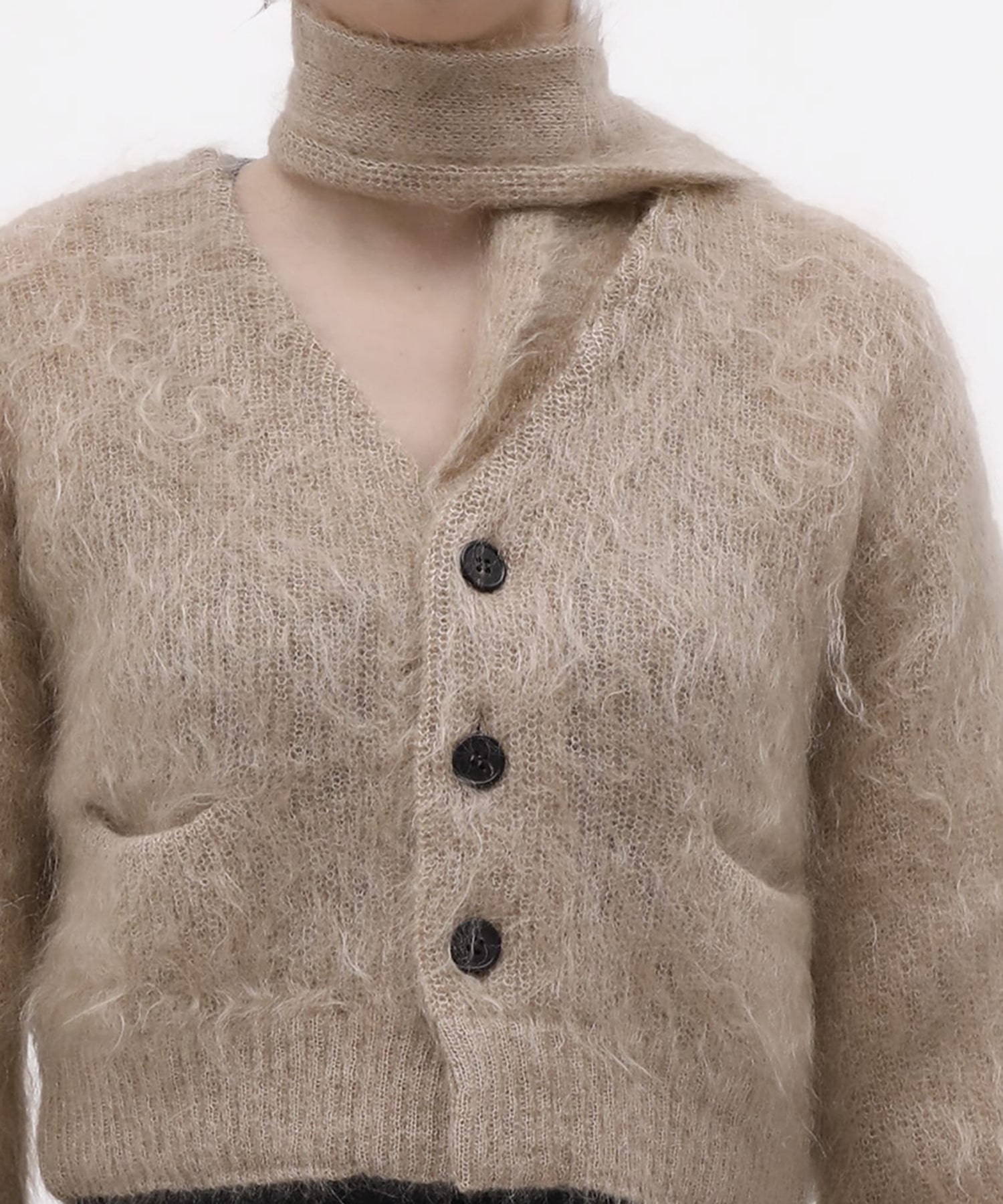 Mohair Knit Cardigan Cropped KEISUKEYOSHIDA