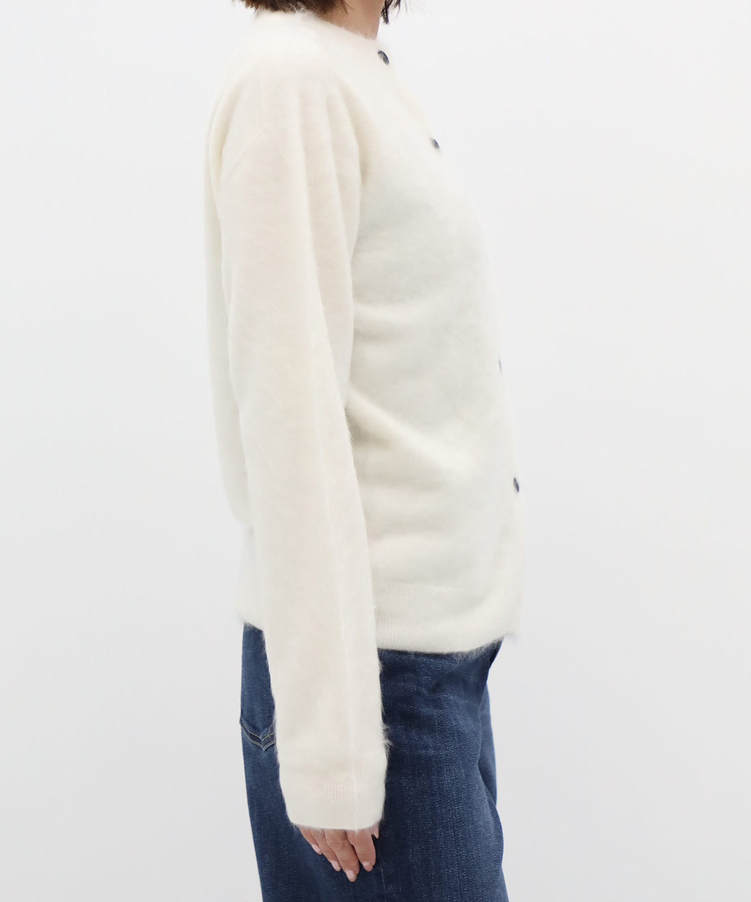 ROYAL CASHMERE FUR CREWNECK CARDIGAN ATON