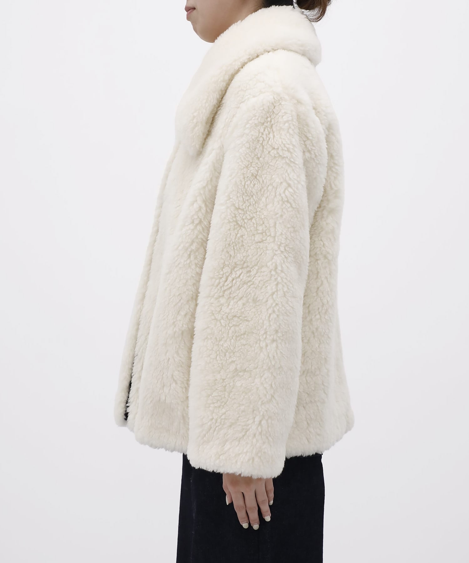 WOOL BOA WIDE COLLAR COAT FETICO