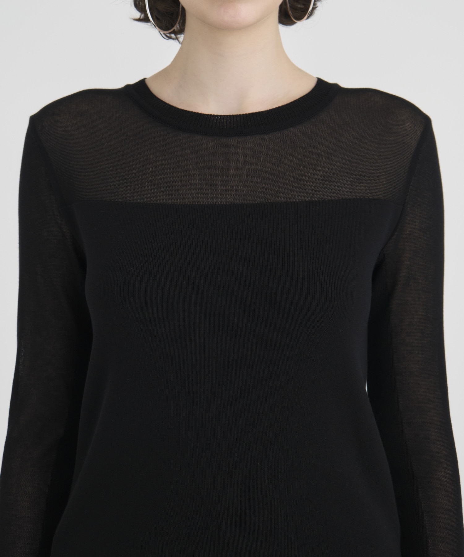 Sheer line Knit Tops RITAN