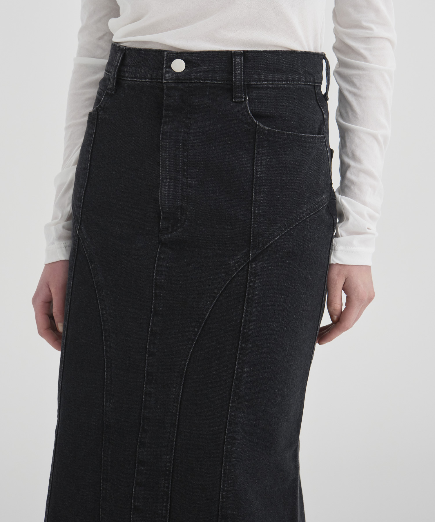 Cutting Stretch Denim Skirt RITAN