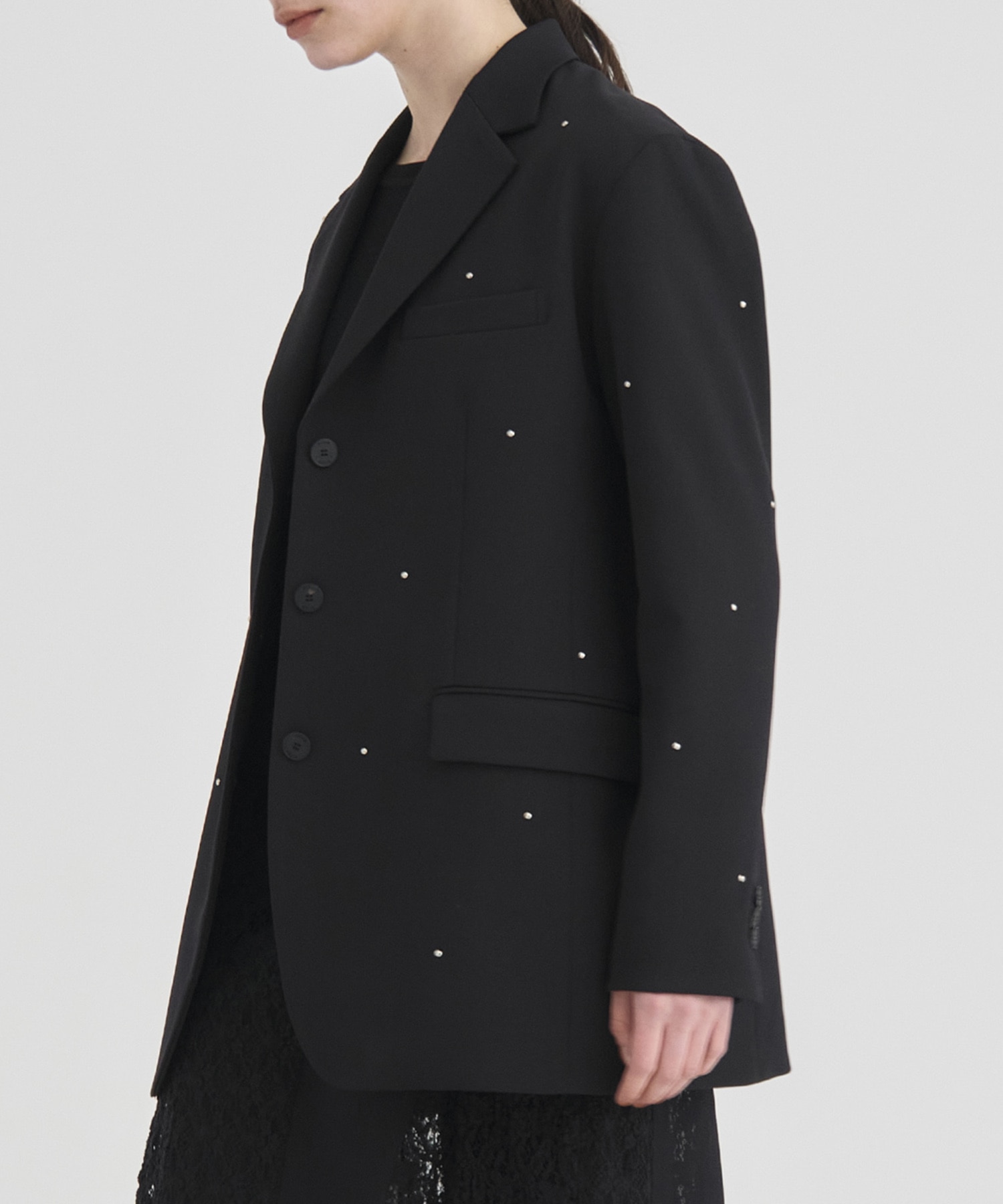 Back Slit Motif Tailored Jacket RITAN