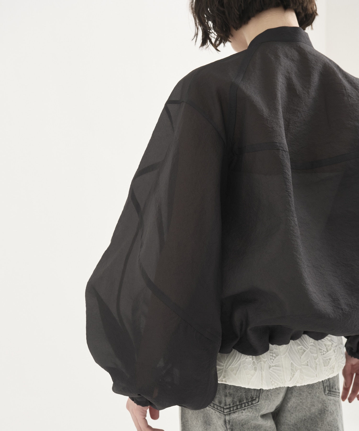 Rough Over Sheer Blouson RITAN