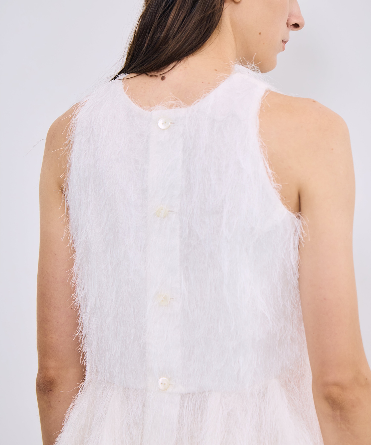 Shaggy Jacquard Peplum Tops RITAN