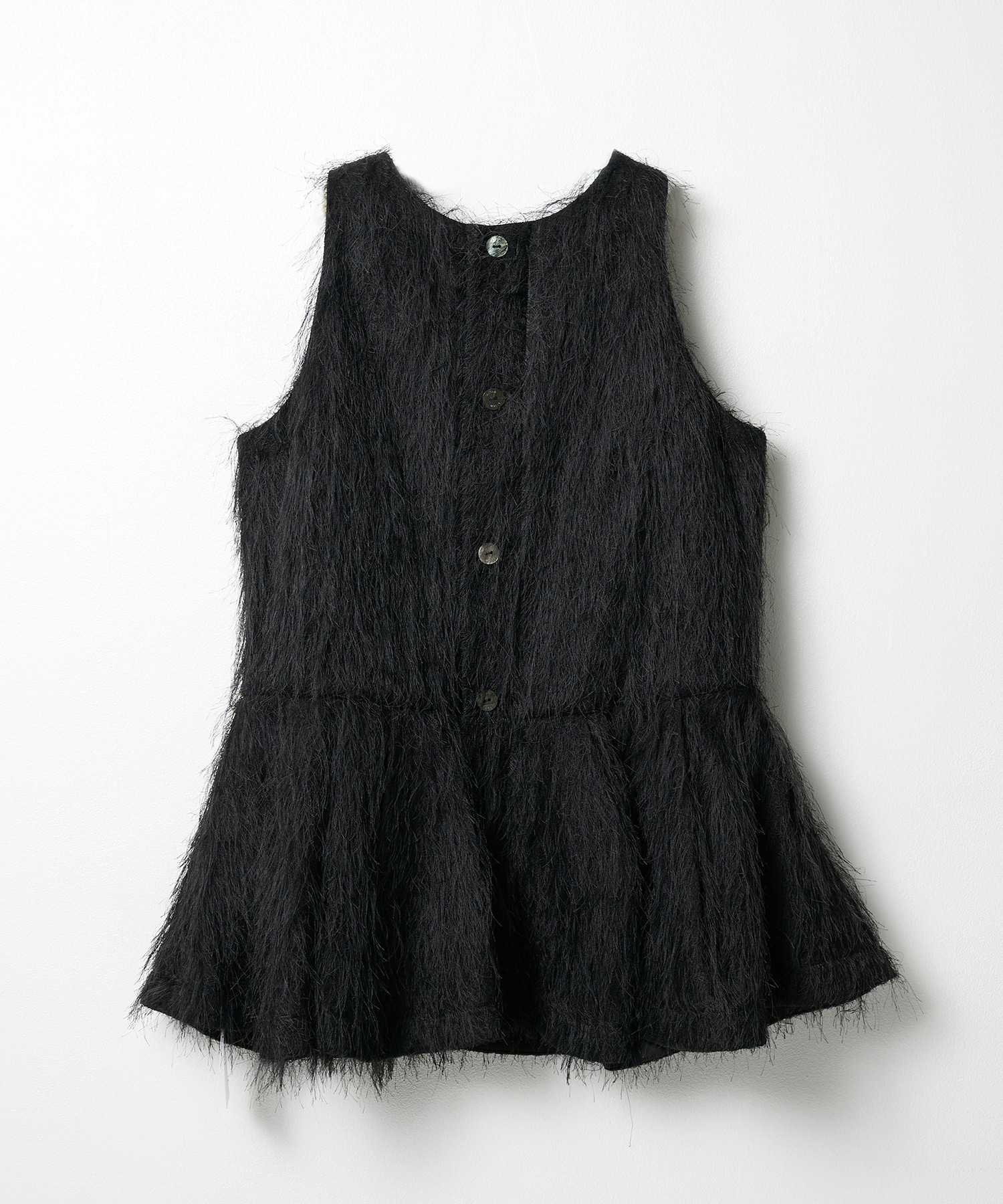 Shaggy Jacquard Peplum Tops RITAN