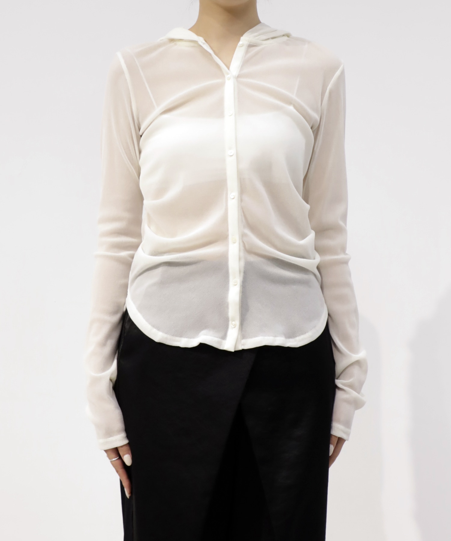 Velours Hoodie Cut Tops RITAN