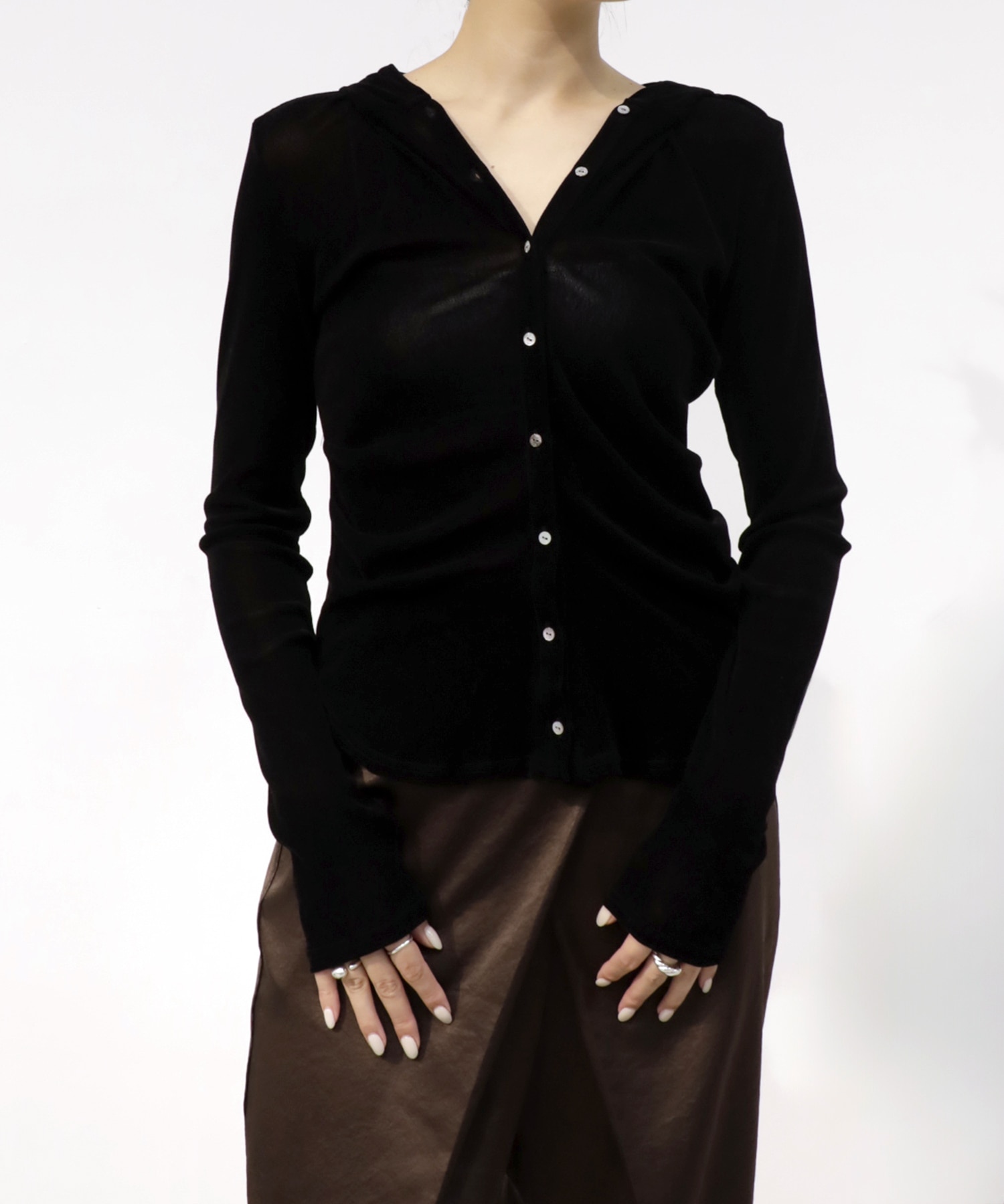 Velours Hoodie Cut Tops RITAN