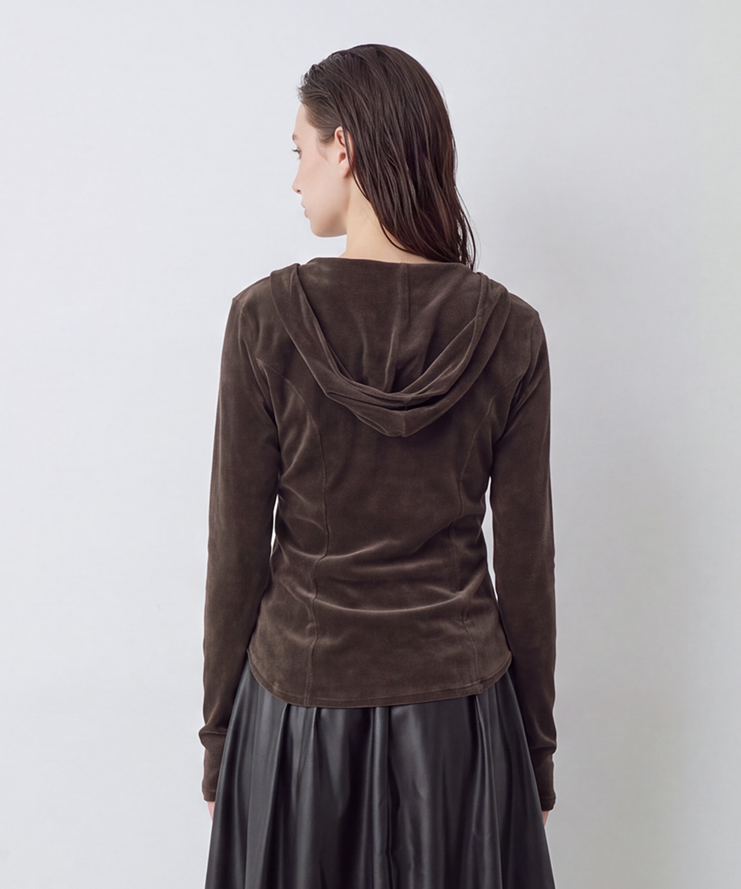 Velours Hoodie Cut Tops RITAN