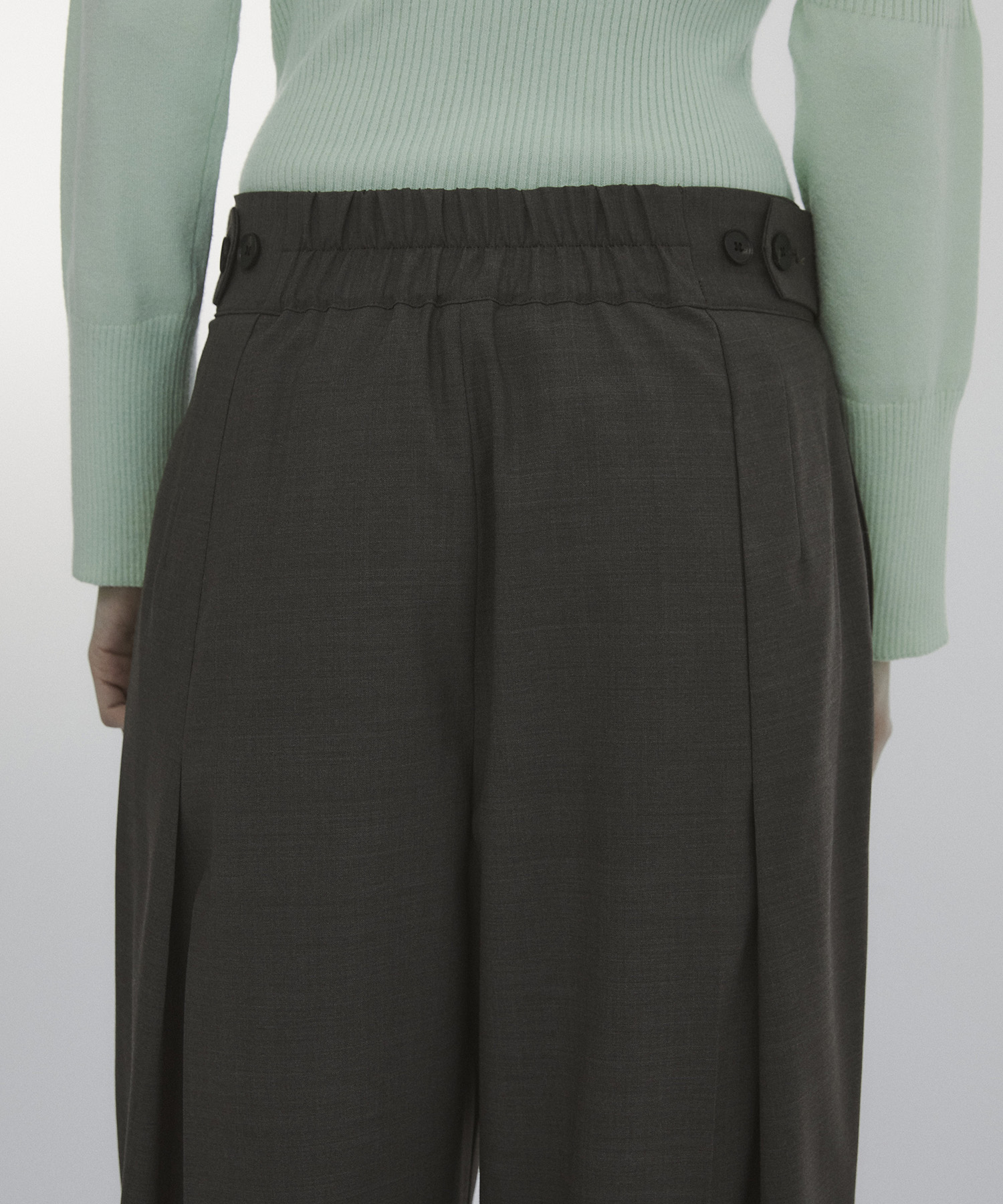 Belt Arranged Tuck Wide Pants CITY TOKYO