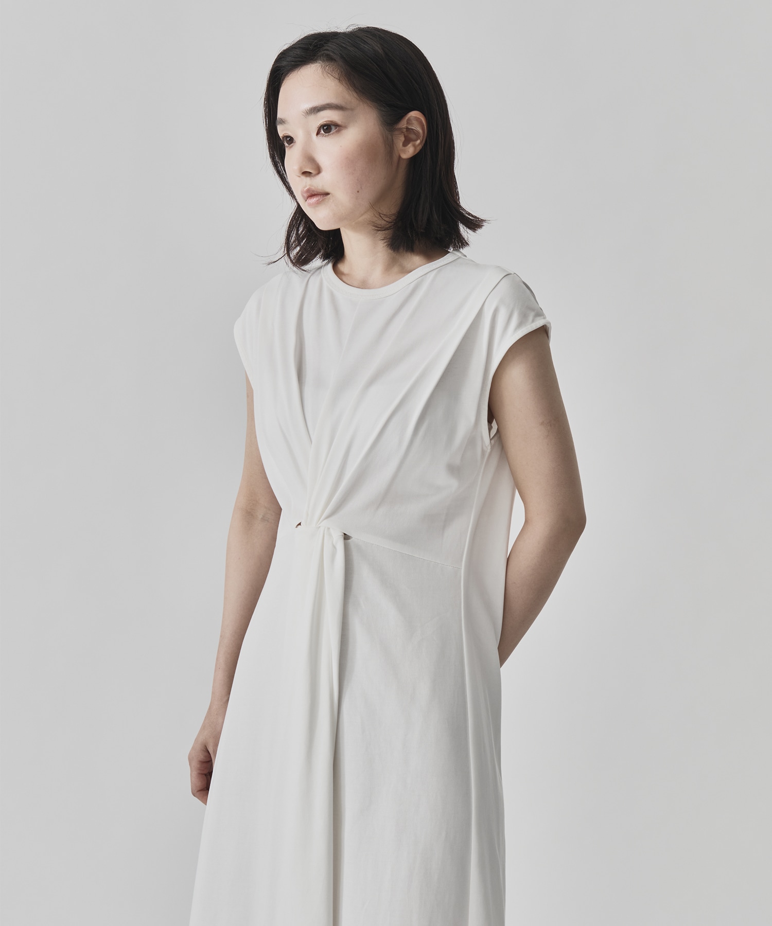 Shoulder Tuck Twist Dress CITY TOKYO