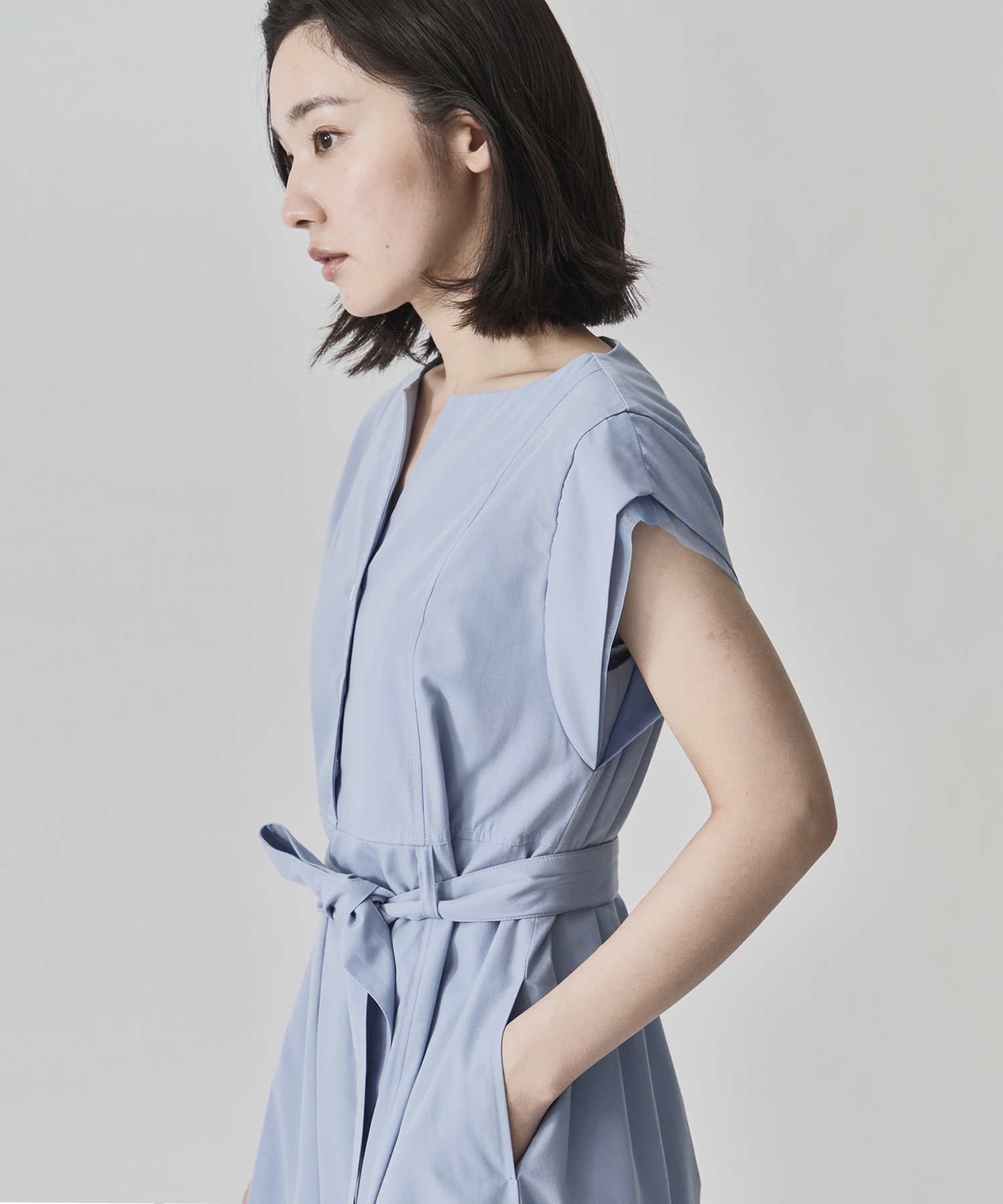 Chambray Belted Dress CITY TOKYO