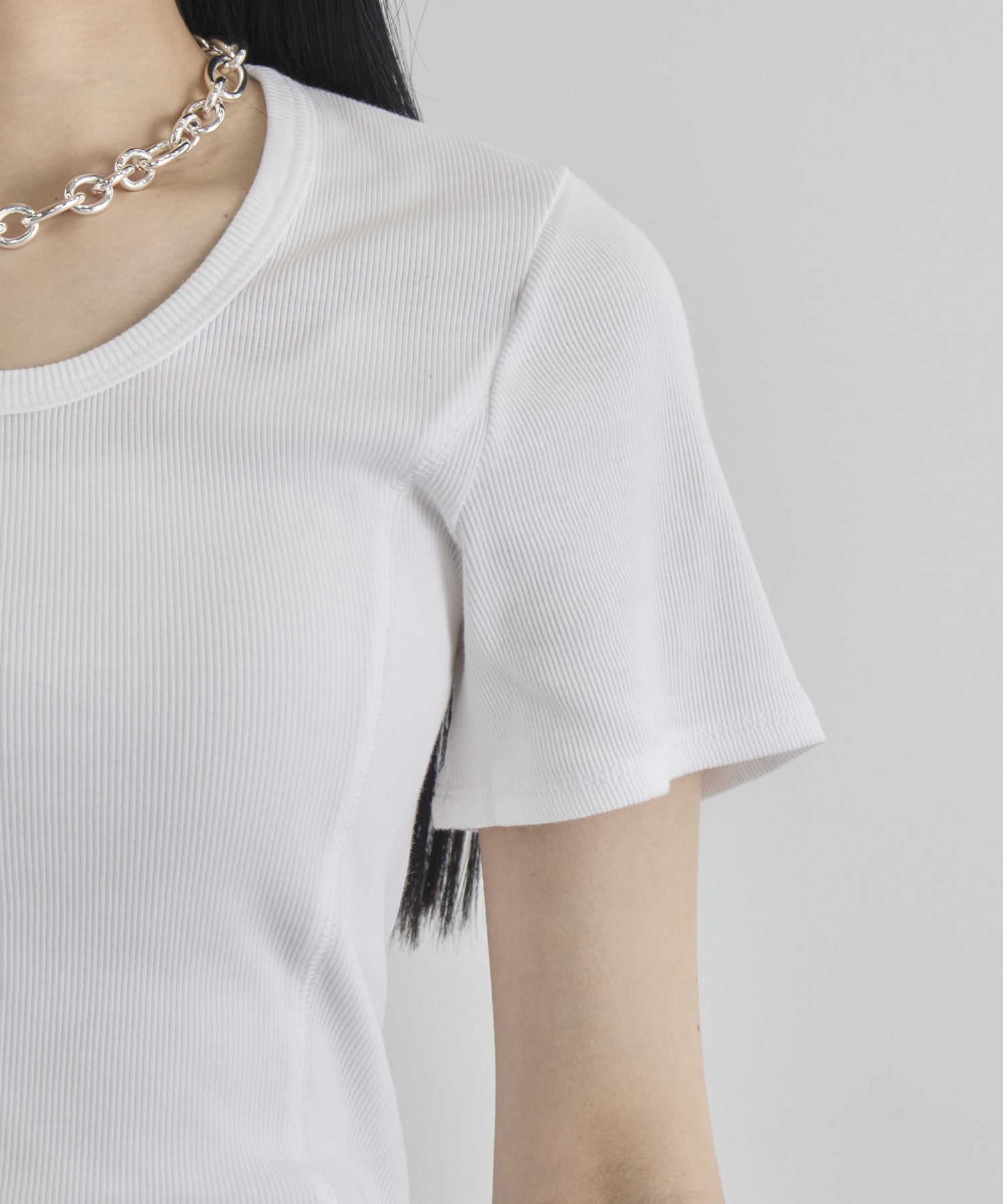 Rib U Neck T CITY TOKYO