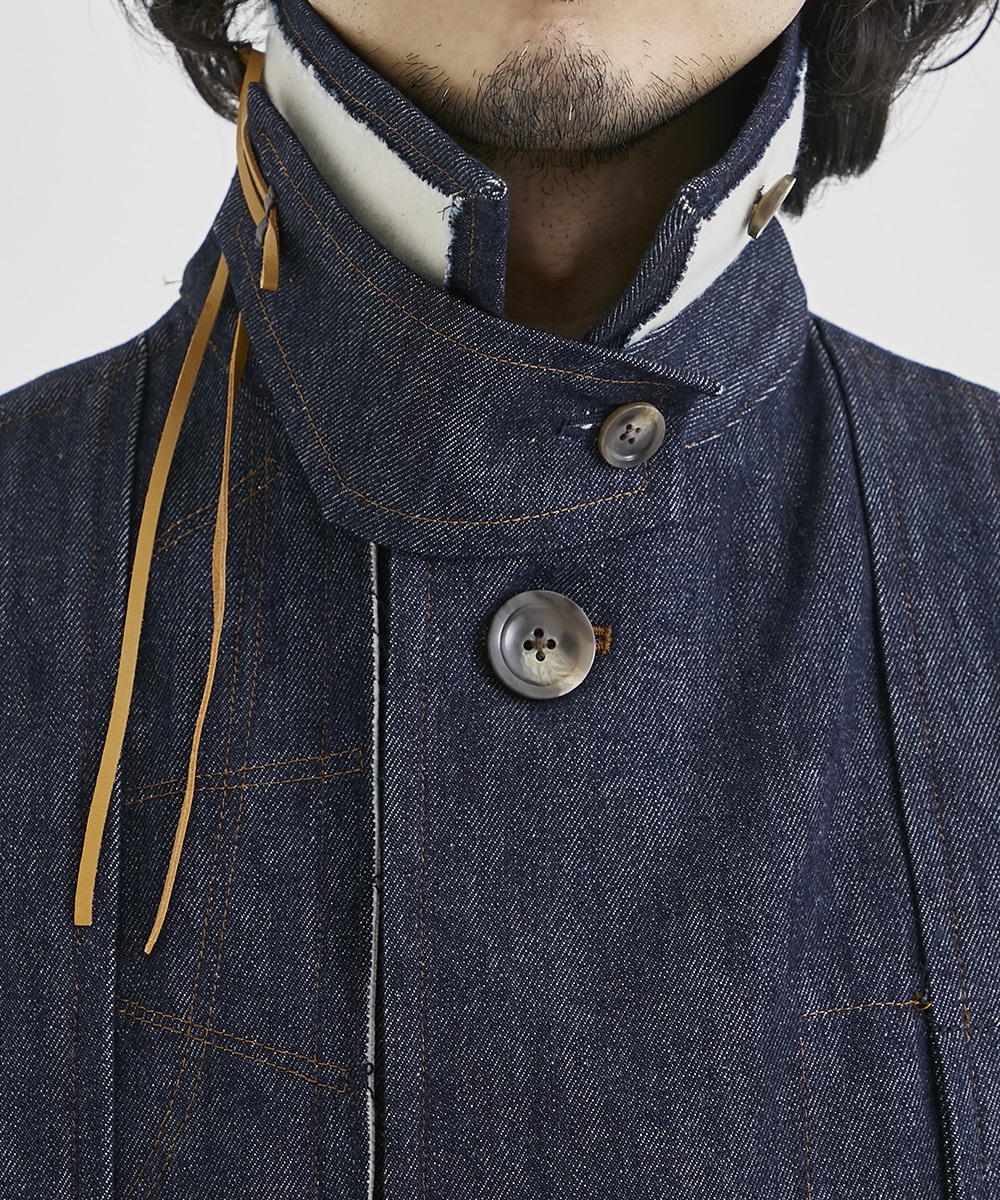 Norfolk jacket coat(1 BLUE): KHOKI: MENS｜THE TOKYO ONLINE STORE