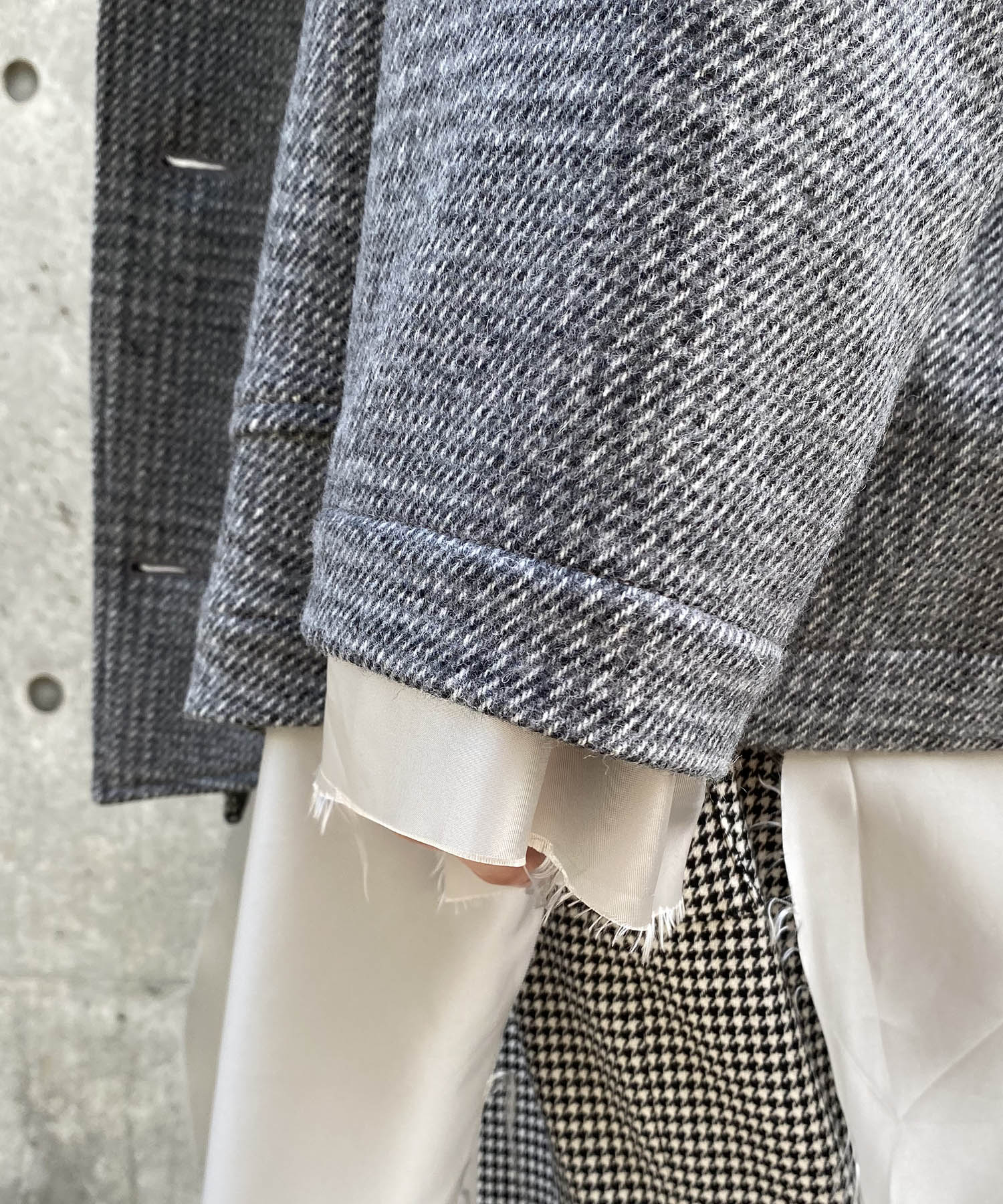 Plaid short over coat(S DARK GREY): sulvam: MEN｜THE TOKYO ONLINE