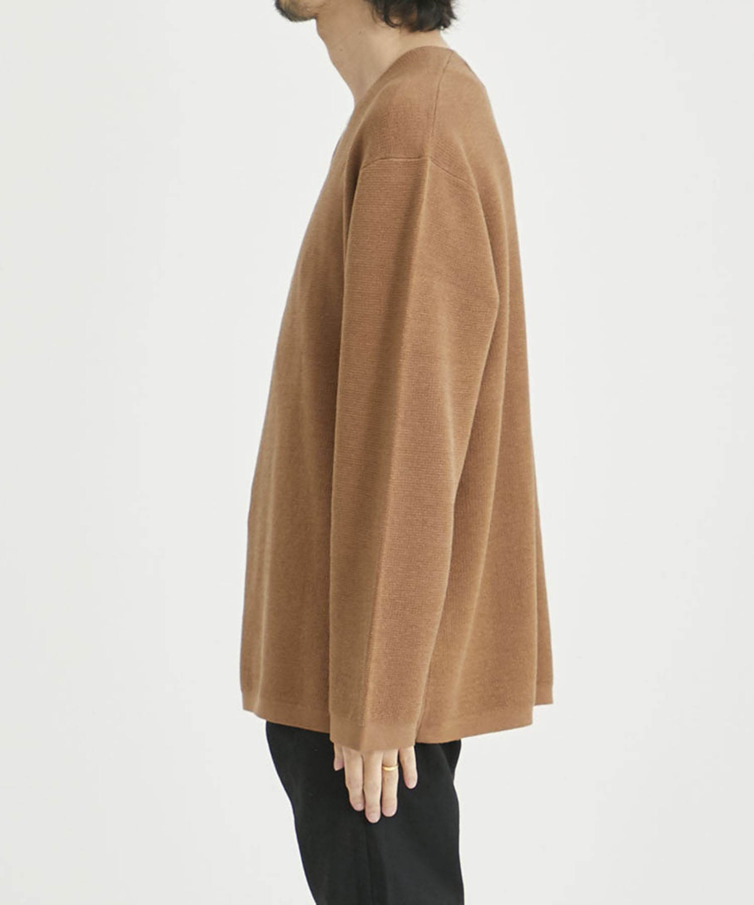 Spun silk cotton Deep V-neck sweater walenode