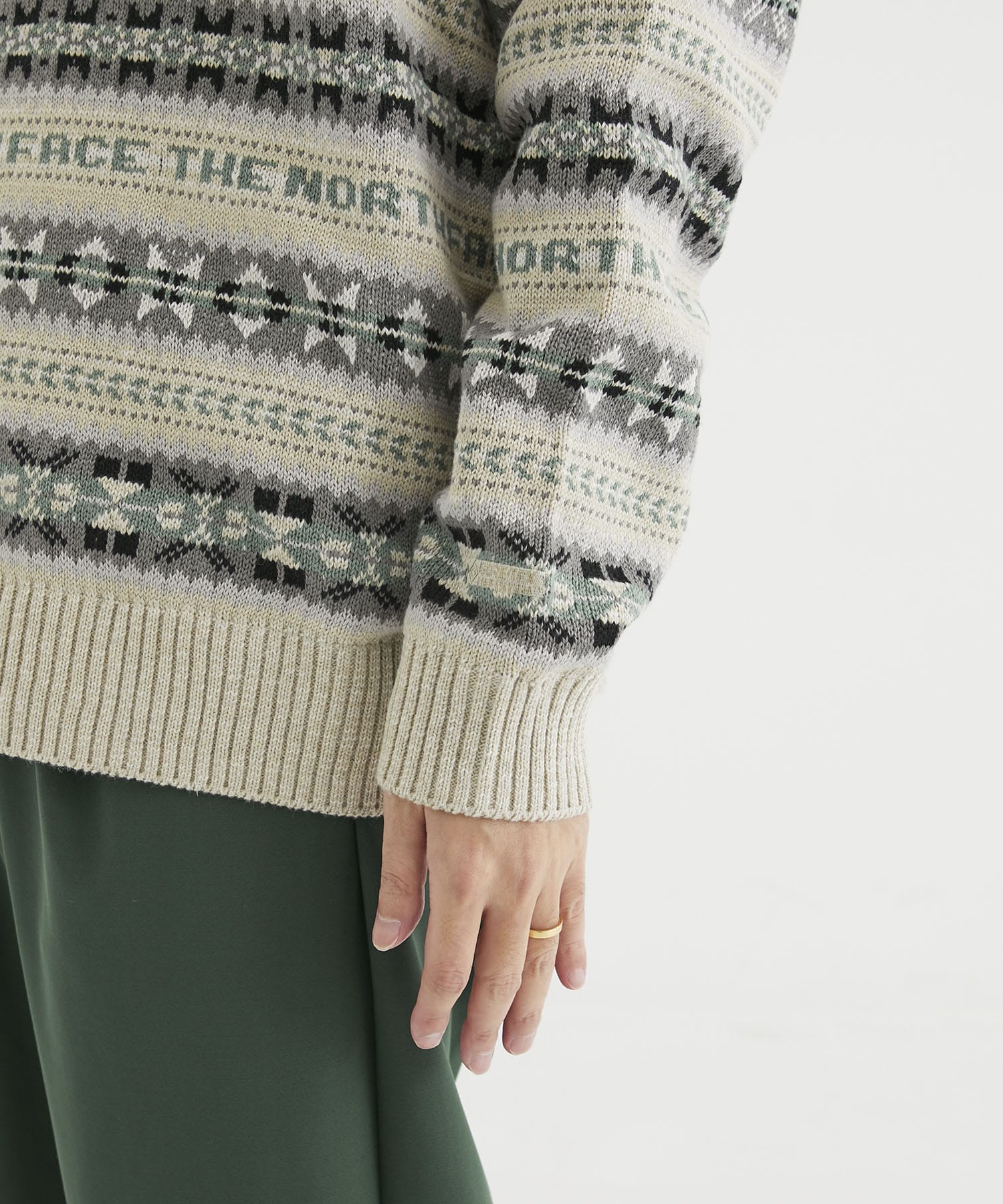 GORE-TEX INFINIUM Fair Isle Sweater(M BEIGE): THE NORTH FACE