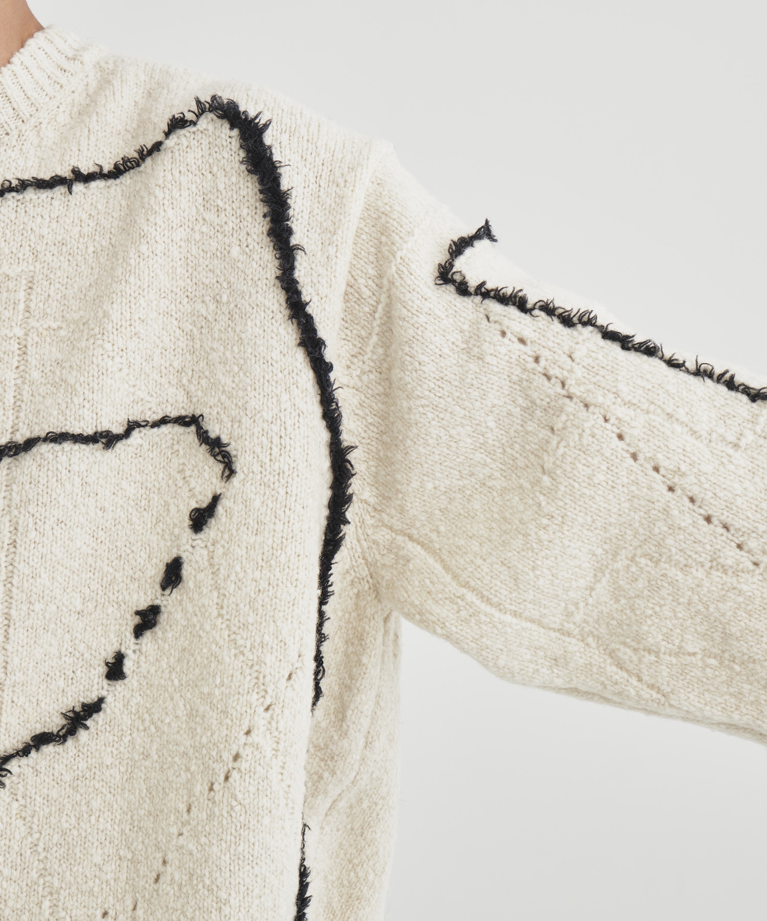 CONTINUOUS LINE EMBROIDERY SWEATER ｜ YOKE