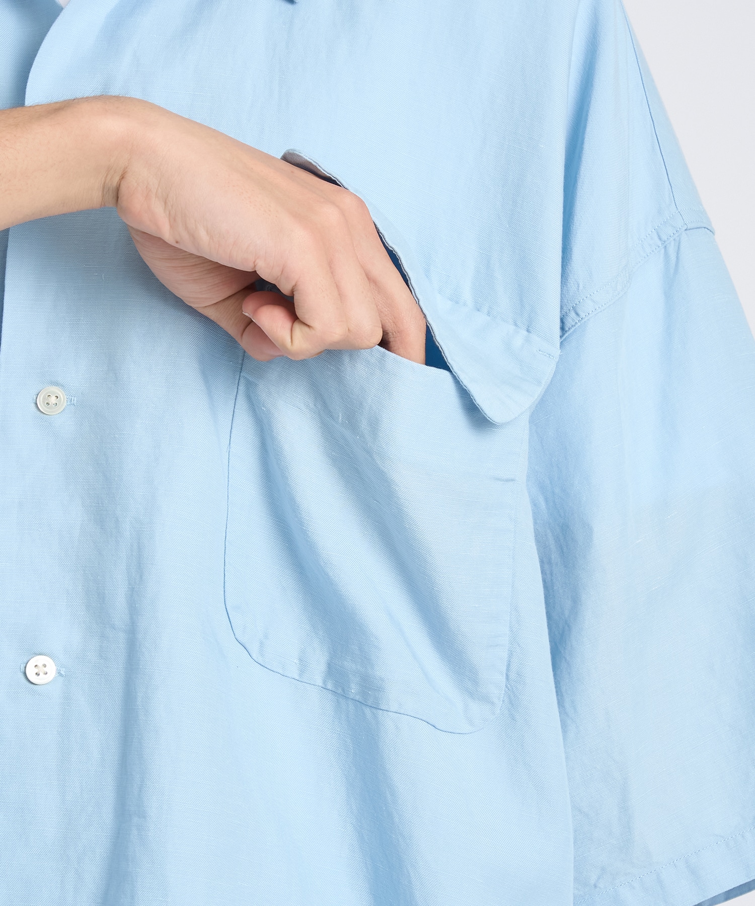 Open Collar S/S Shirt nanamica