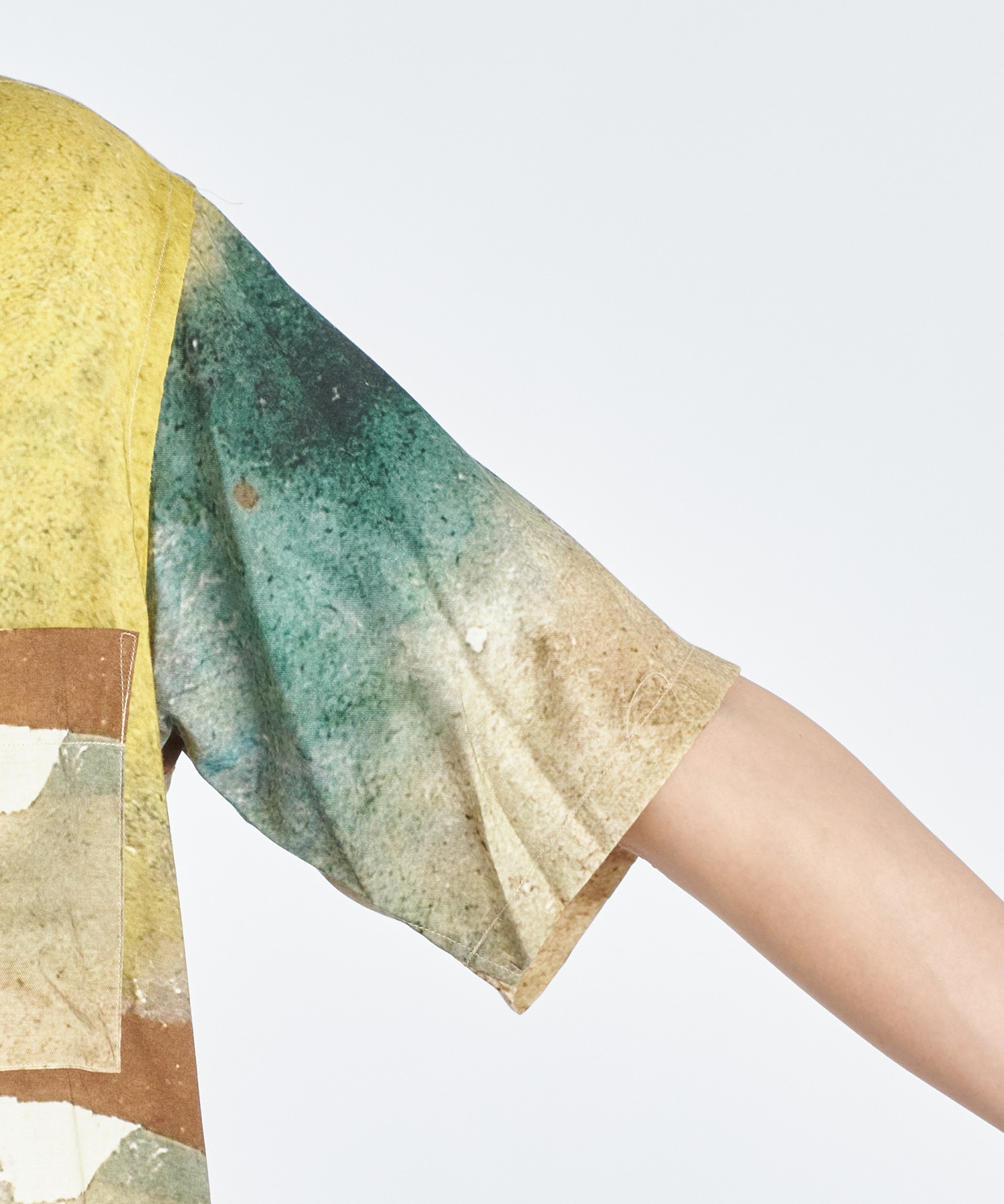 LANDSCAPE PRINTED OPEN COLLAR SHIRT YOKE