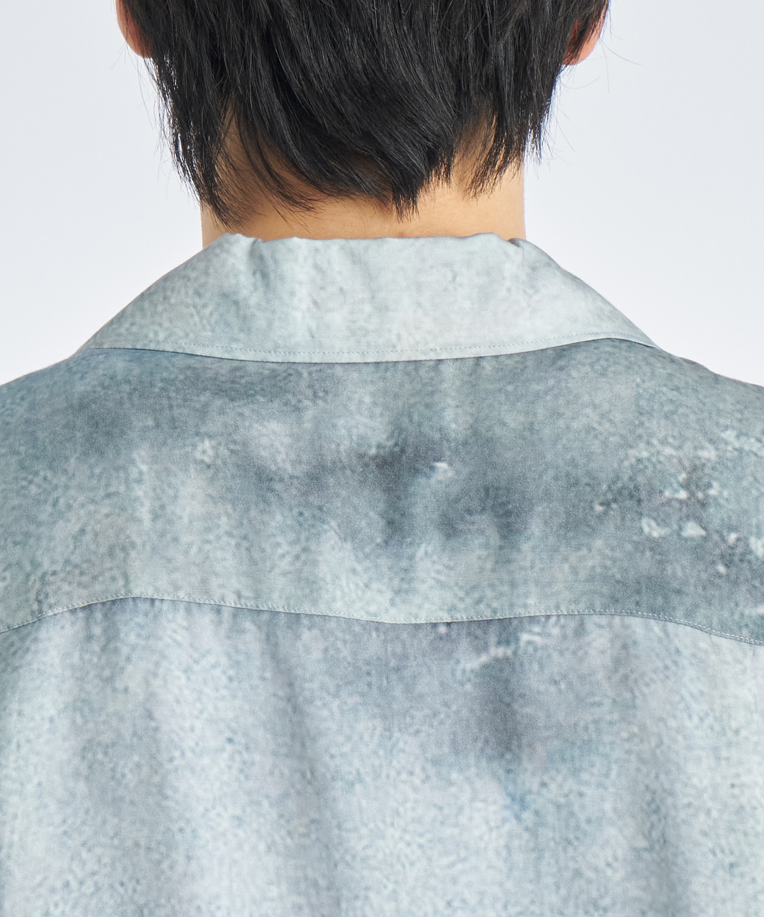 LANDSCAPE PRINTED OPEN COLLAR SHIRT 
